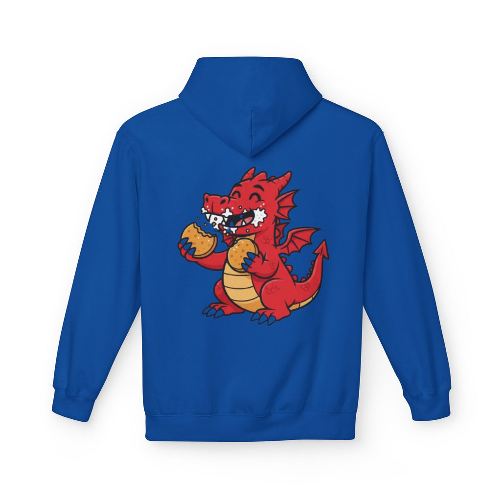 Welsh Dragon Hoodie — Retro Flag Front & Cute Red Dragon Back