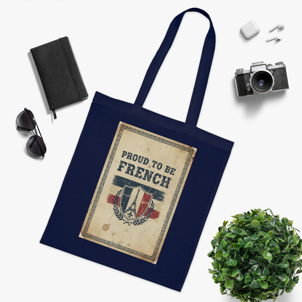 Proud to Be French Vintage Shield Cotton Tote