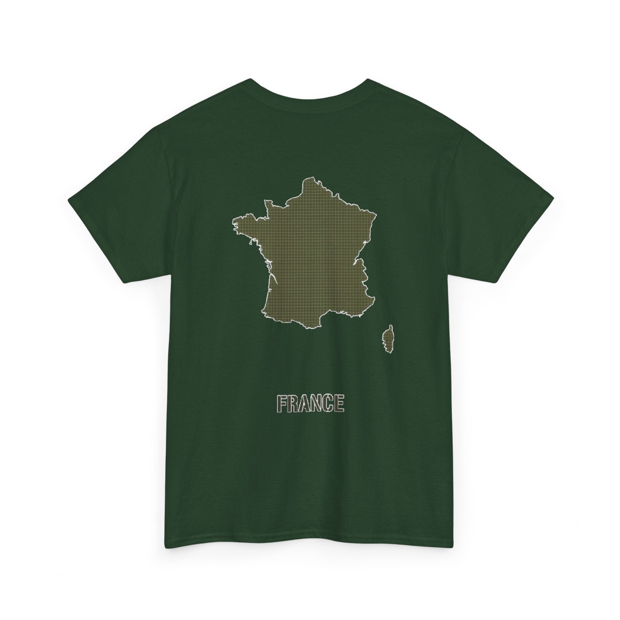 France Map T-Shirt — Minimalist Olive France Map Tee