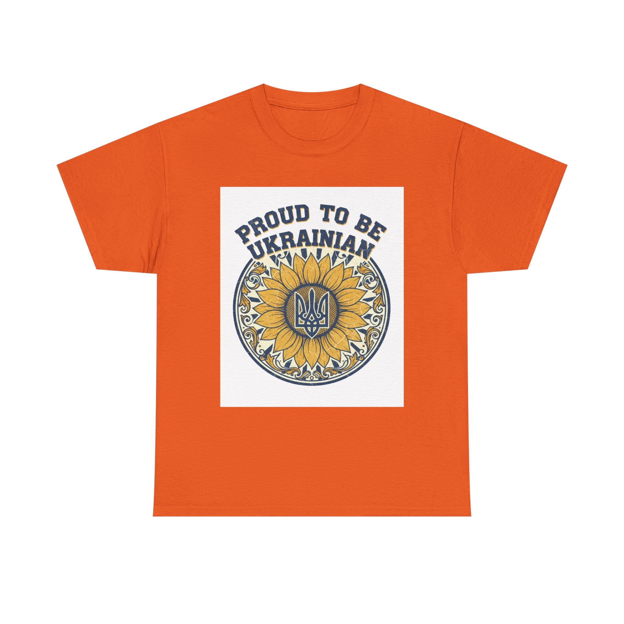 Proud to Be Ukrainian T-Shirt — Sunflower & Trident Pride Tee