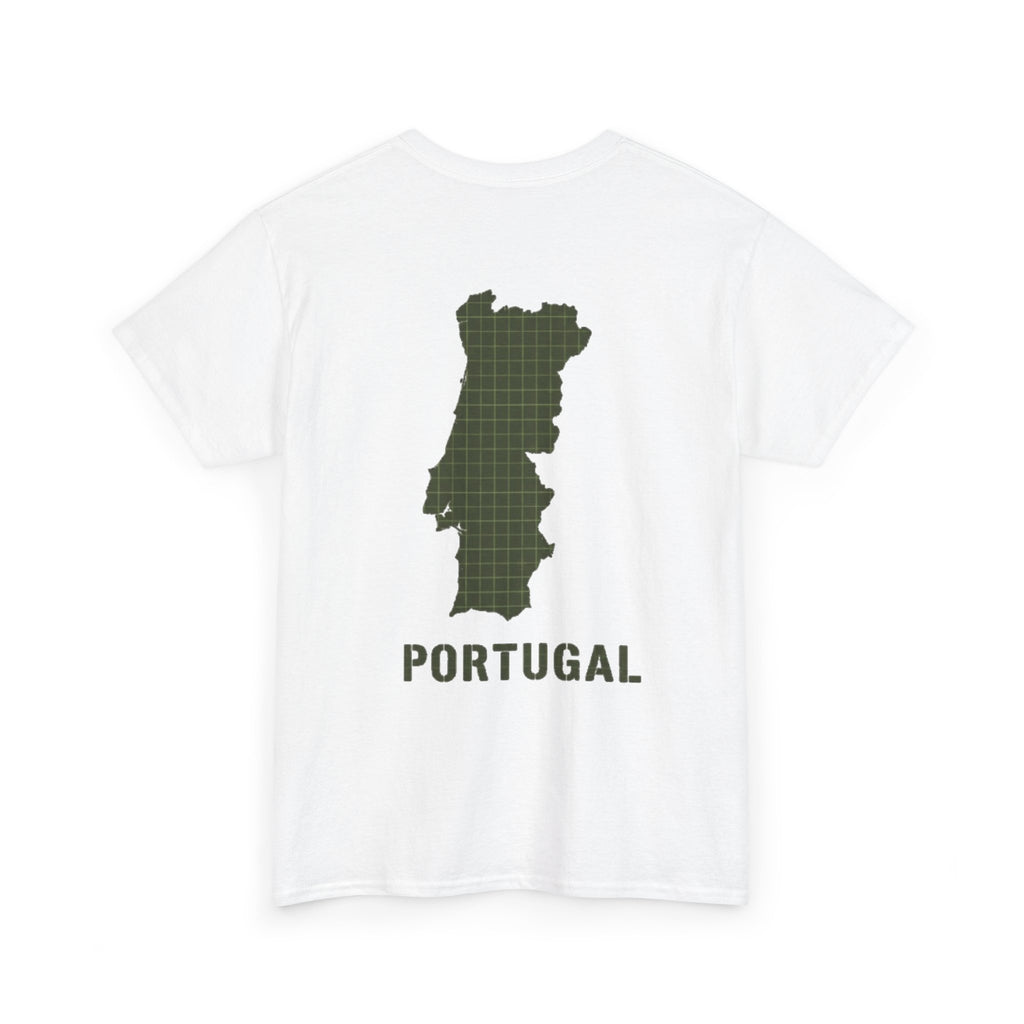 Portugal Map T-Shirt — Vintage Green Grid Portugal Tee