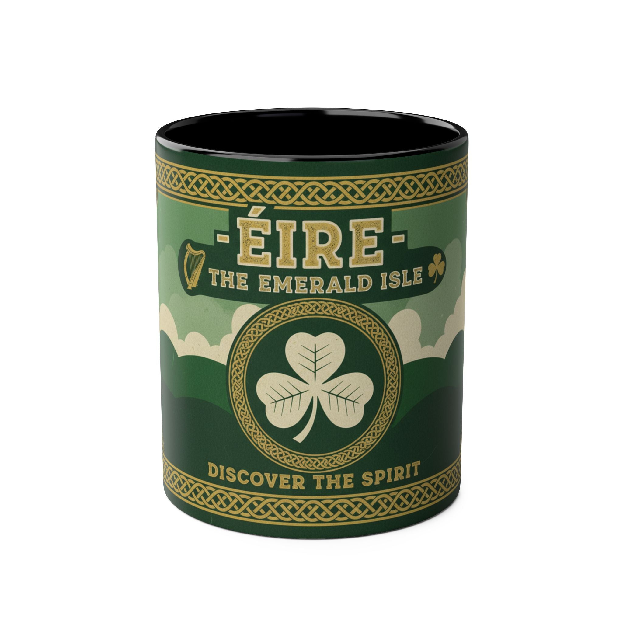 Éire The Emerald Isle Ceramic Coffee Mug — Discover the Spirit, Two-Tone 11oz
