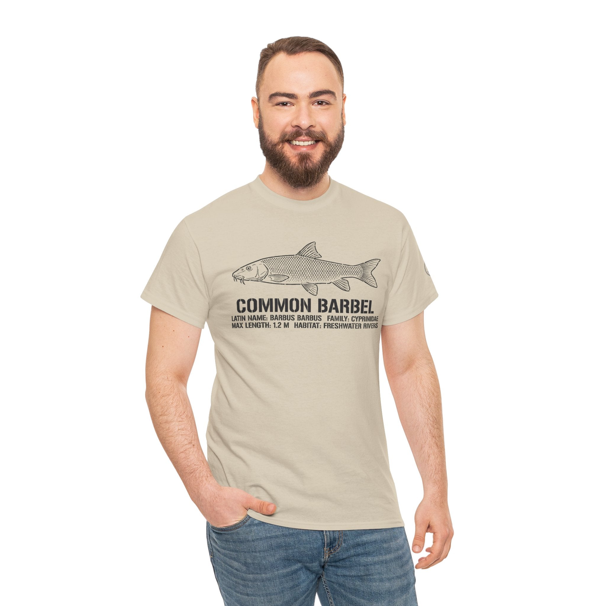 Common Barbel T-Shirt — Illustrated Fish Diagram Tee for Anglers