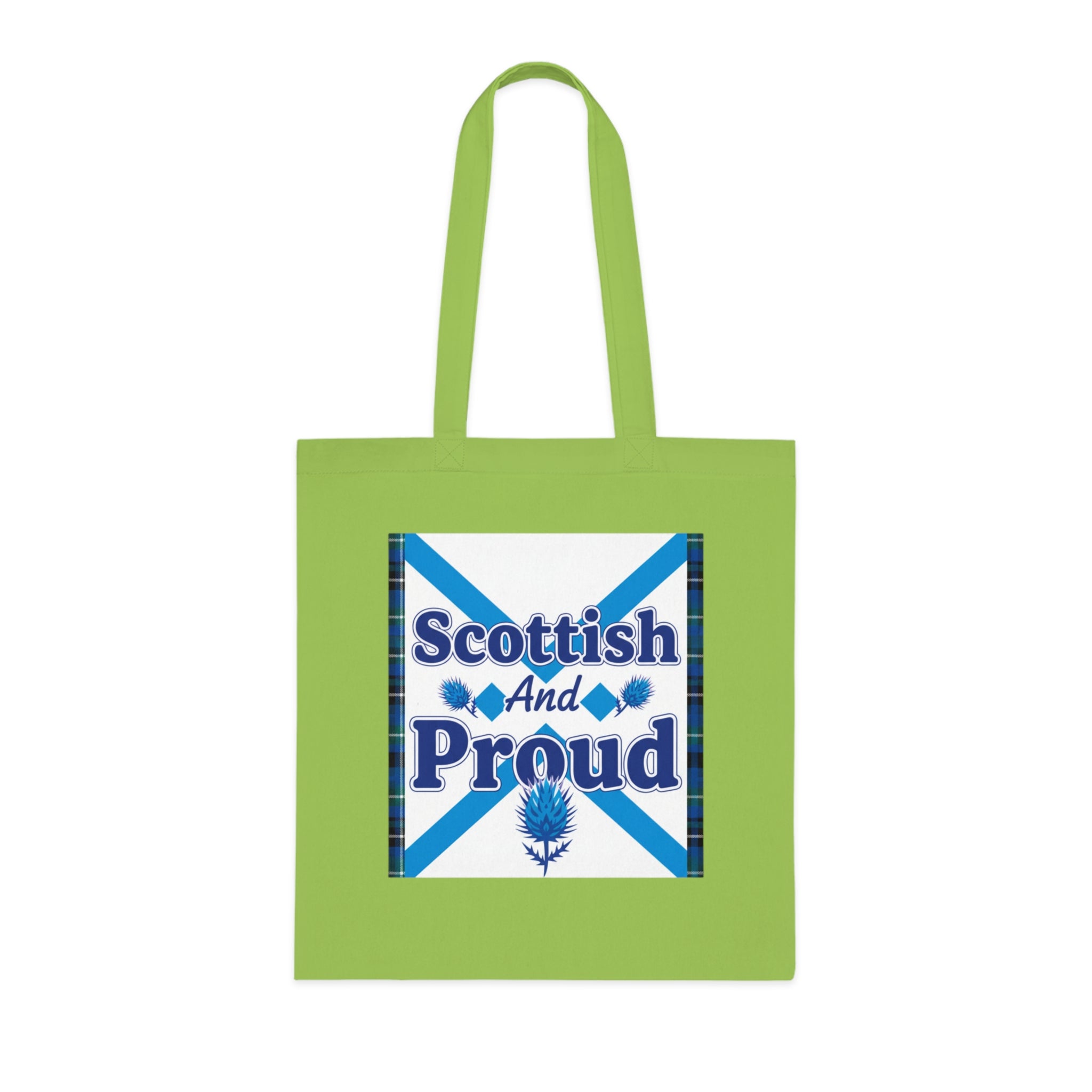 Scottish and Proud Tote Bag — Scottish Flag Cotton Tote with Thistle Design