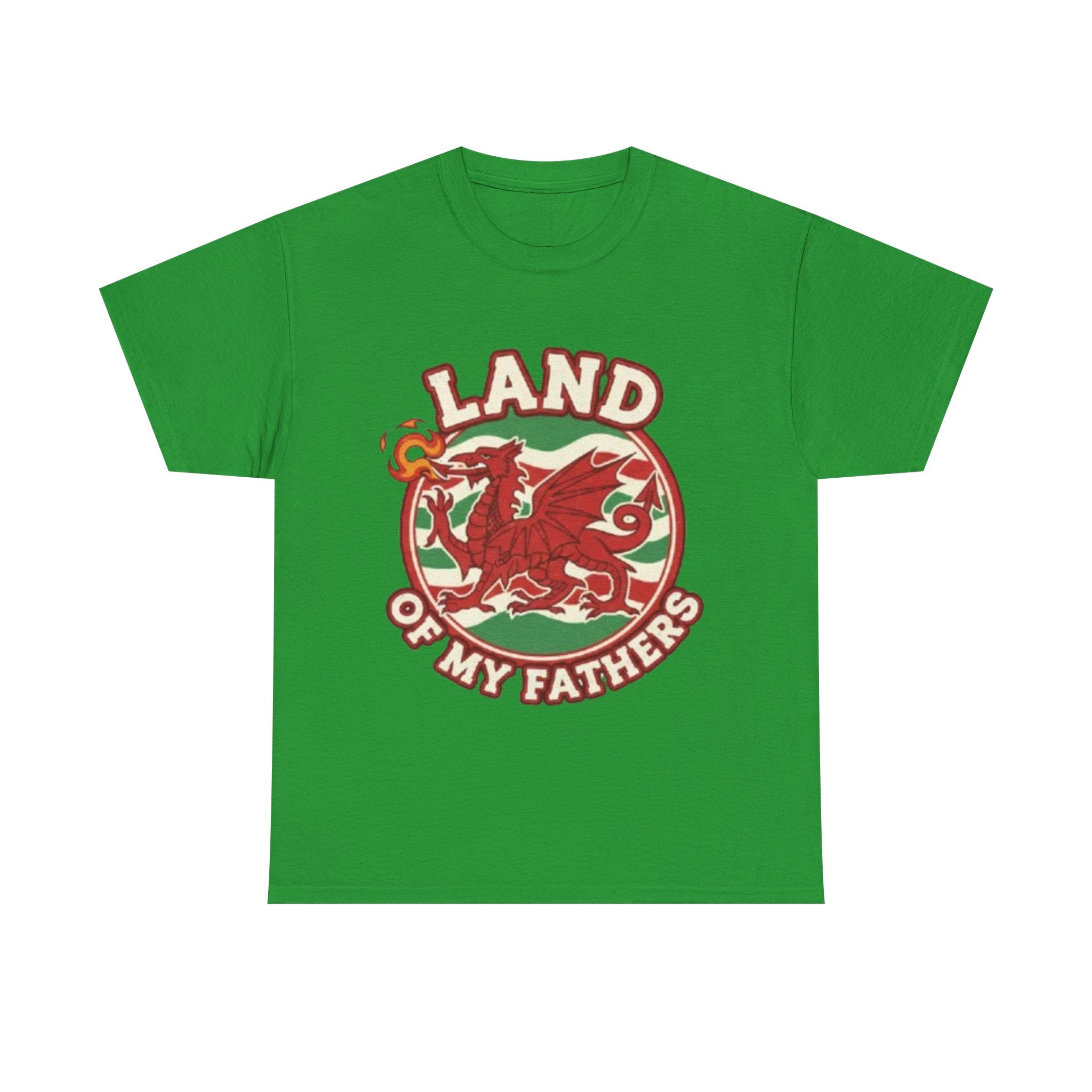 Land of My Fathers T‑Shirt — Welsh Dragon Vintage Crest Tee