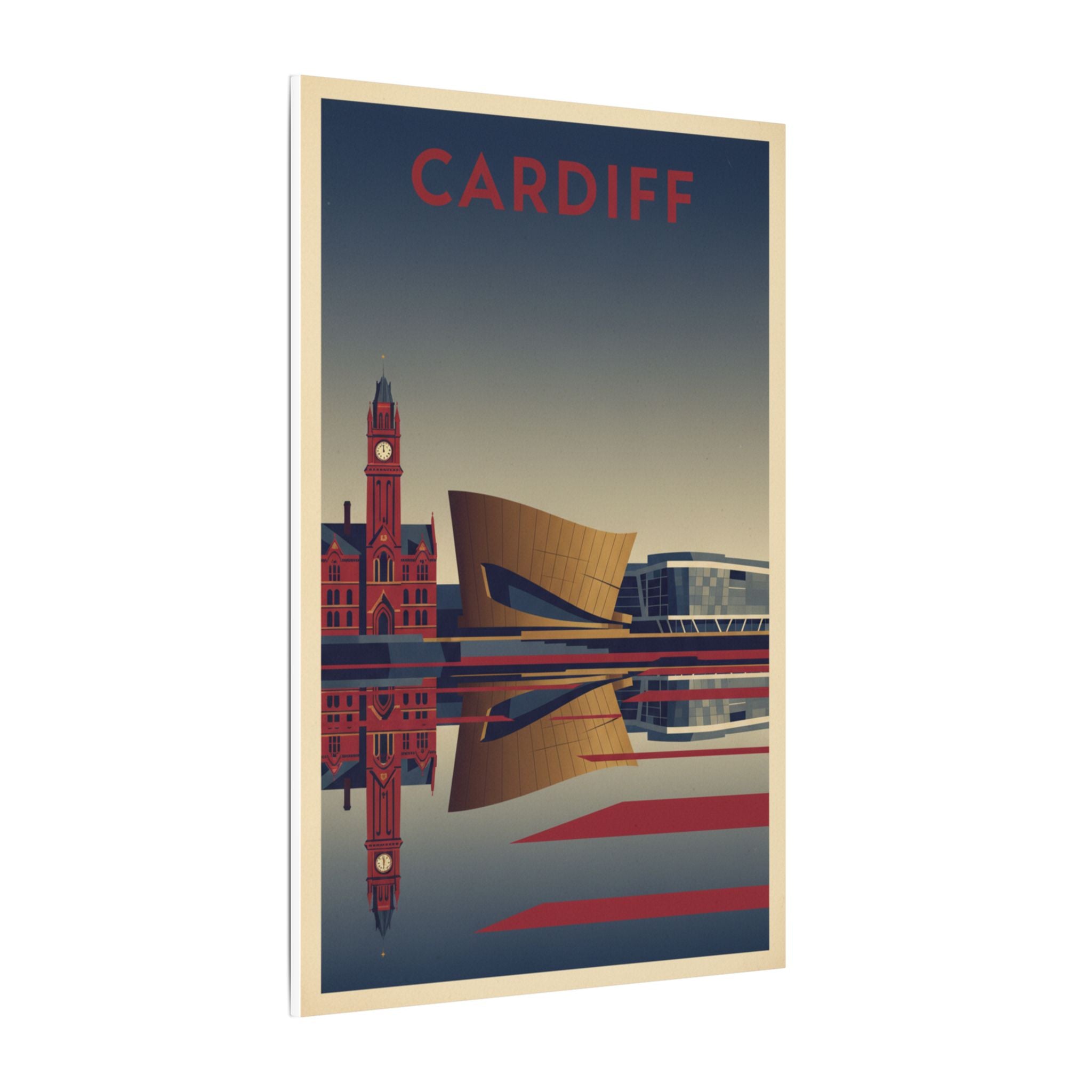 Cardiff Bay waterfront Matte Canvas Print Stretched Wall Art