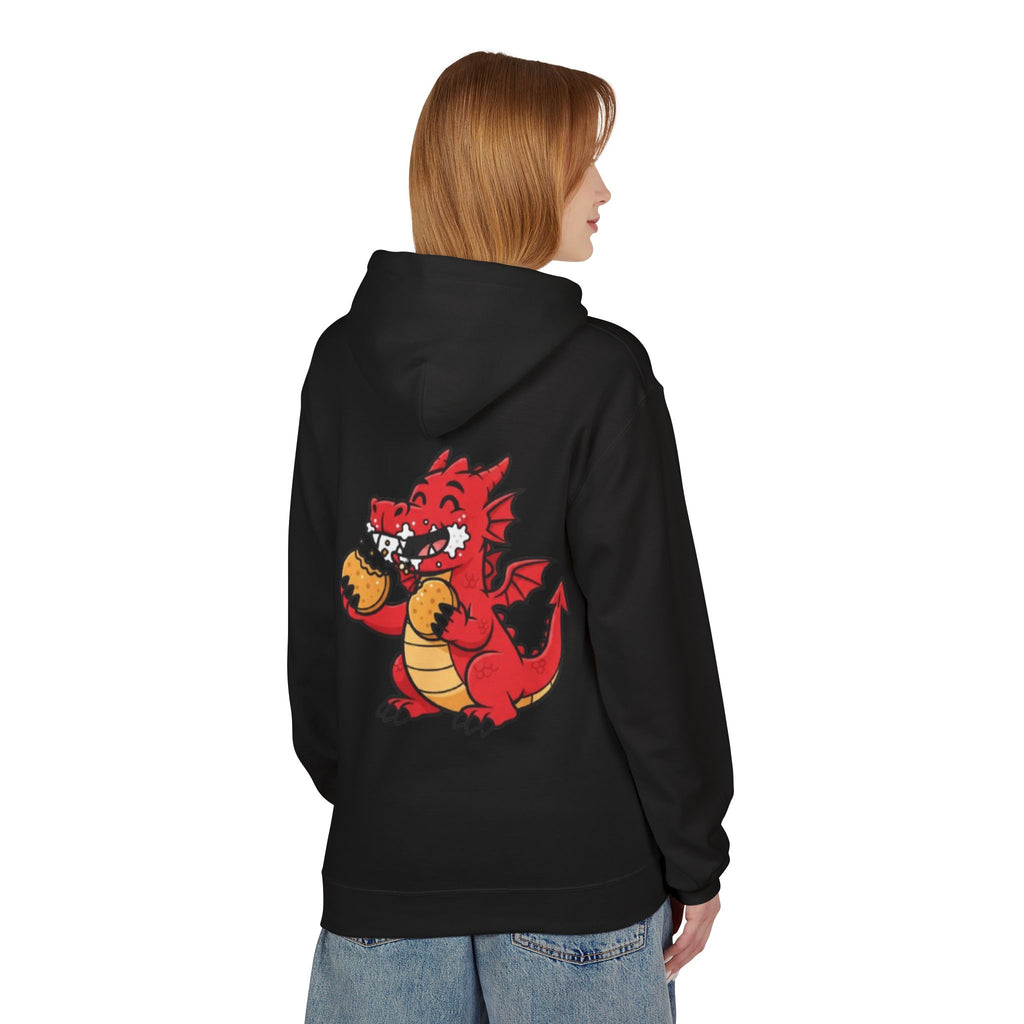 Welsh Dragon Hoodie — Retro Flag Front & Cute Red Dragon Back