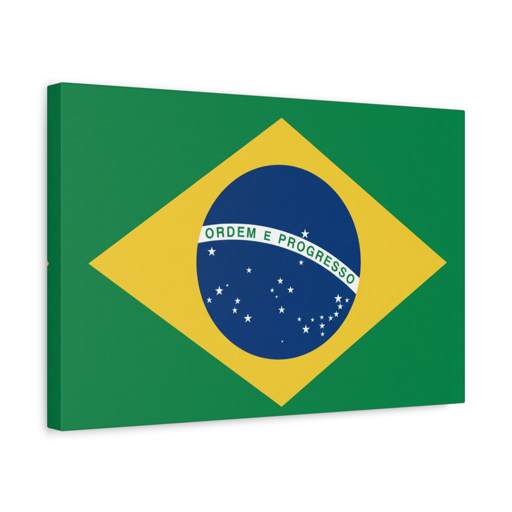 Brazil Flag Canvas Print — Matte Stretched Wall Art ("Ordem e Progresso")