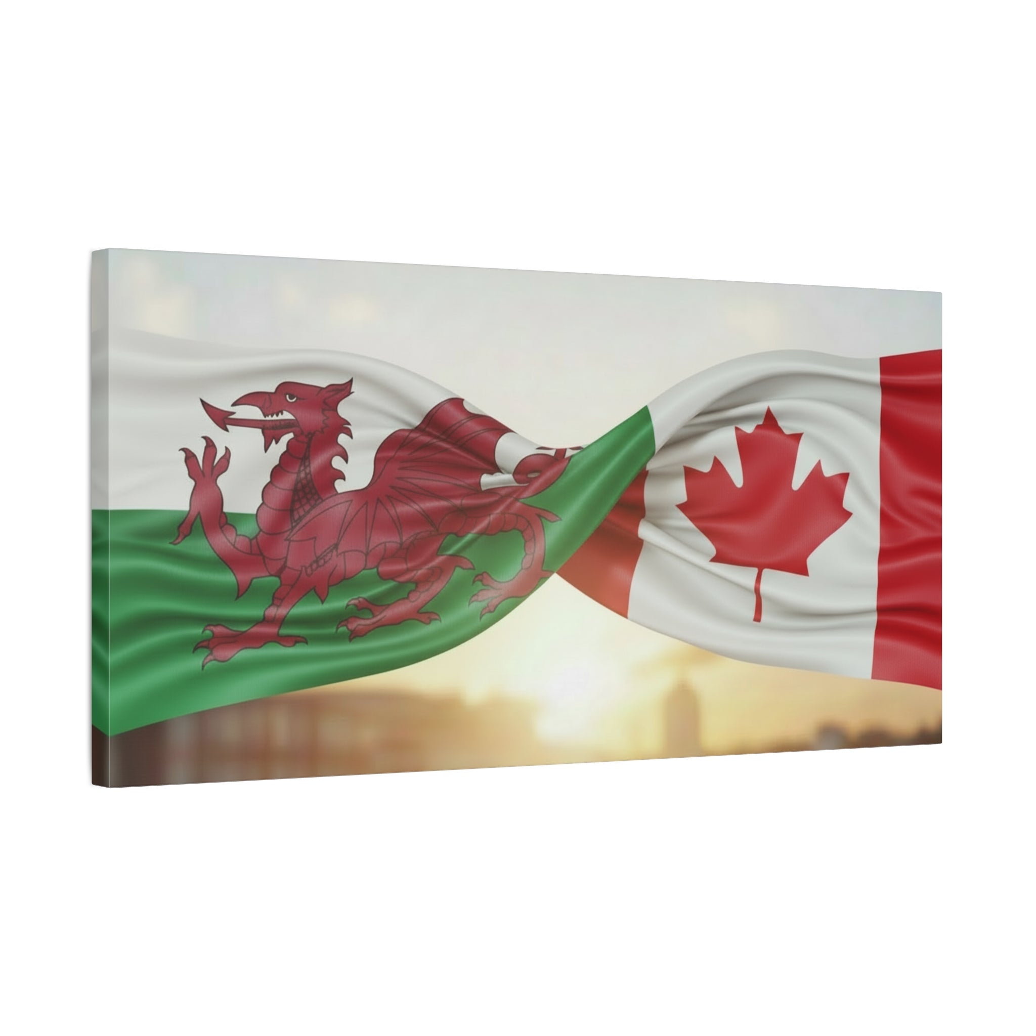 Welsh-Canadian Flag Canvas Print — Matte Stretched Wall Art (1.25")