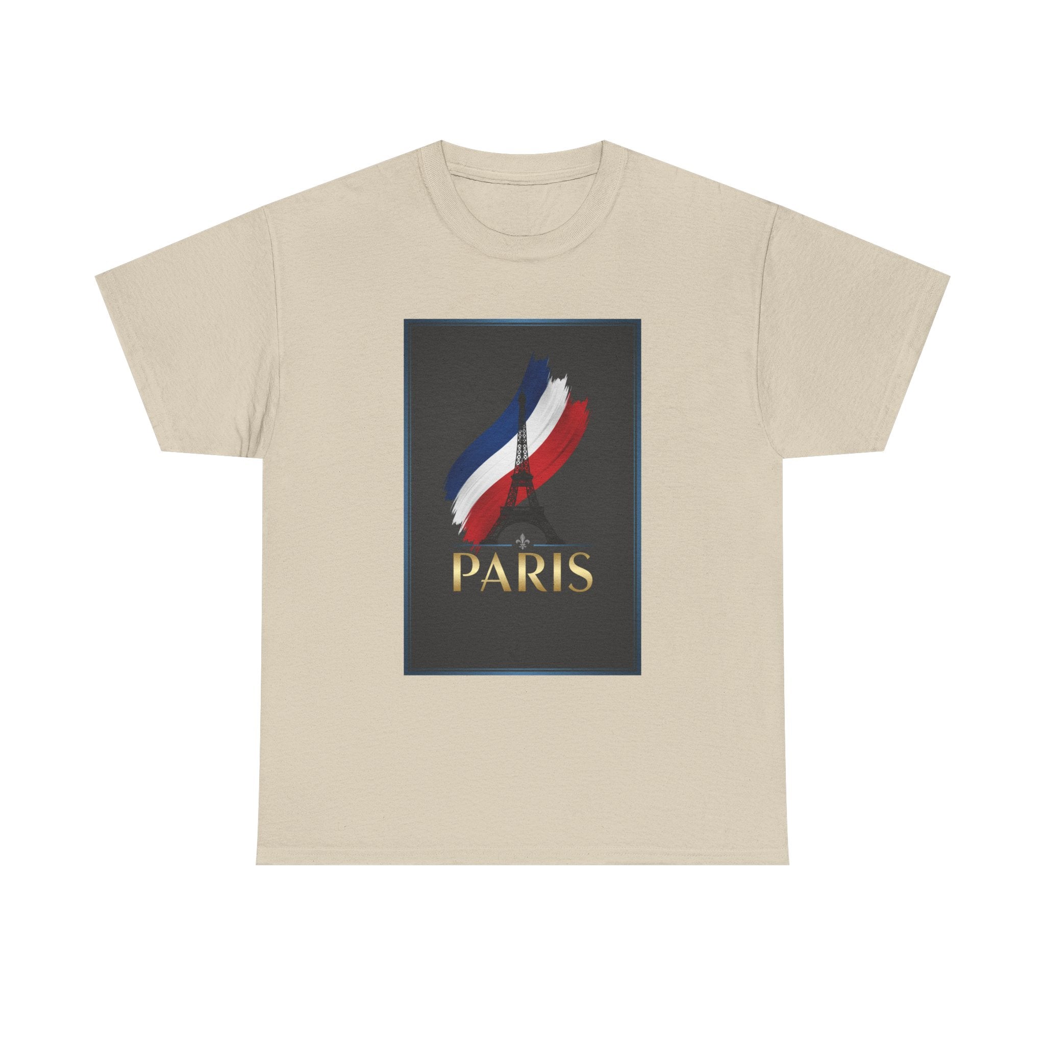Paris Tricolor Graphic Tee — French Flag Brushstroke T-Shirt