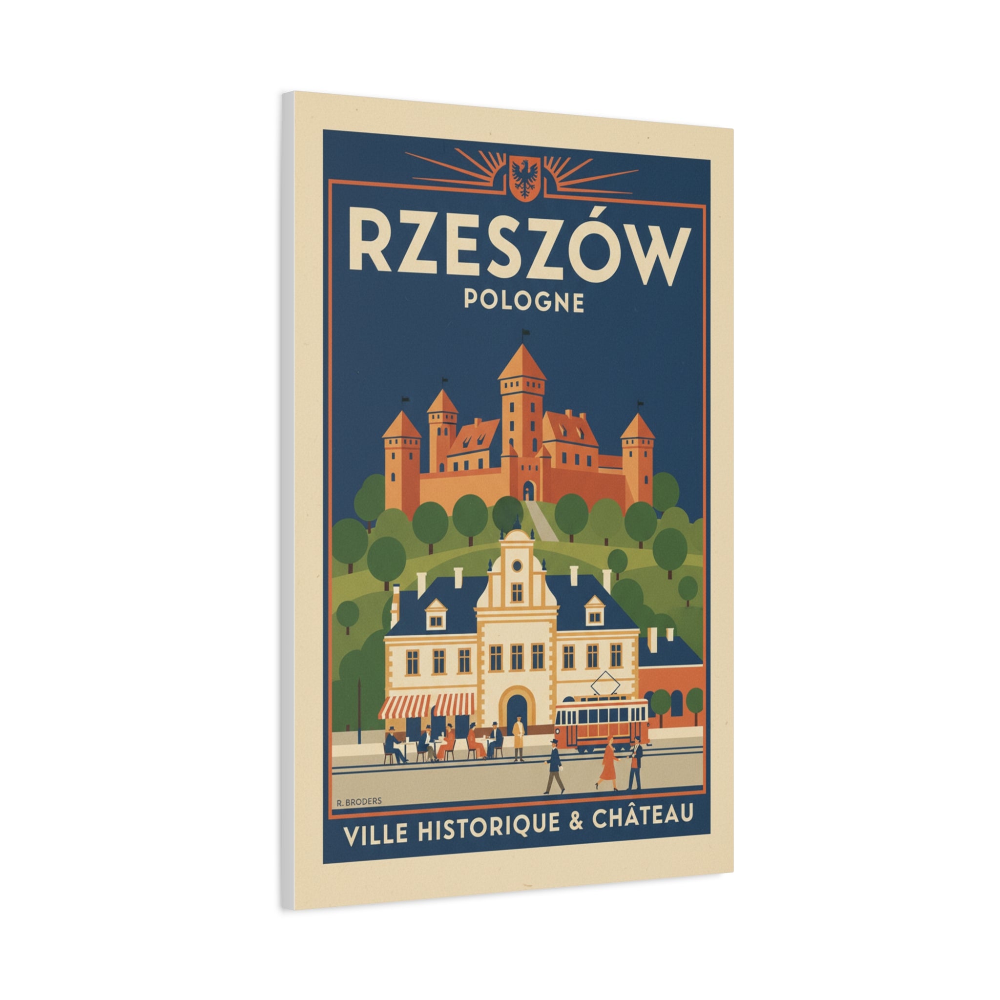 Rzeszów Vintage Travel Poster Canvas - Matte Stretched Wall Art