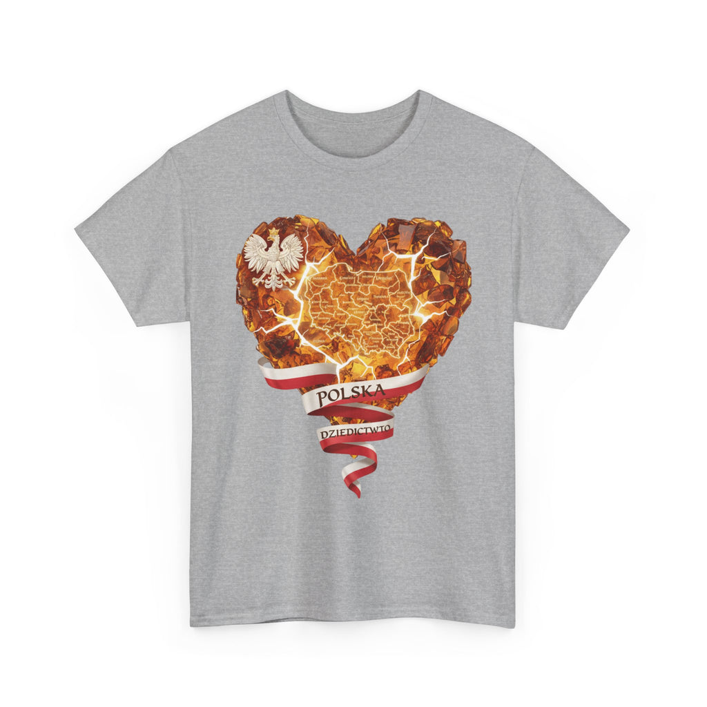 Polish Pride Heart Flame Tee | Polska Heritage T-Shirt