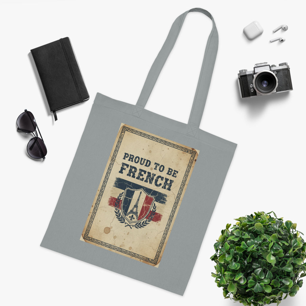 Proud to Be French Vintage Shield Cotton Tote