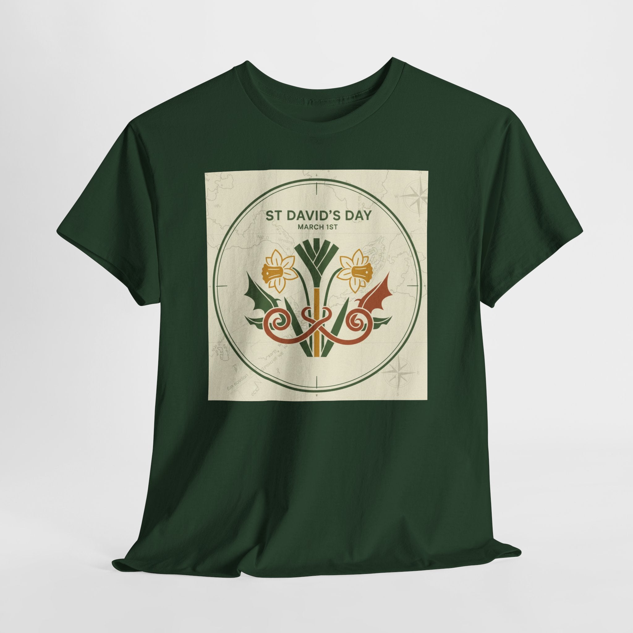St. David's Day Floral Tee — Welsh Daffodil & Leek Celebration Shirt