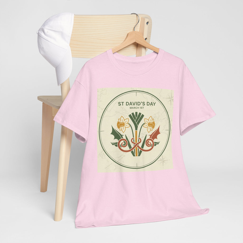 St. David's Day Floral Tee — Welsh Daffodil & Leek Celebration Shirt