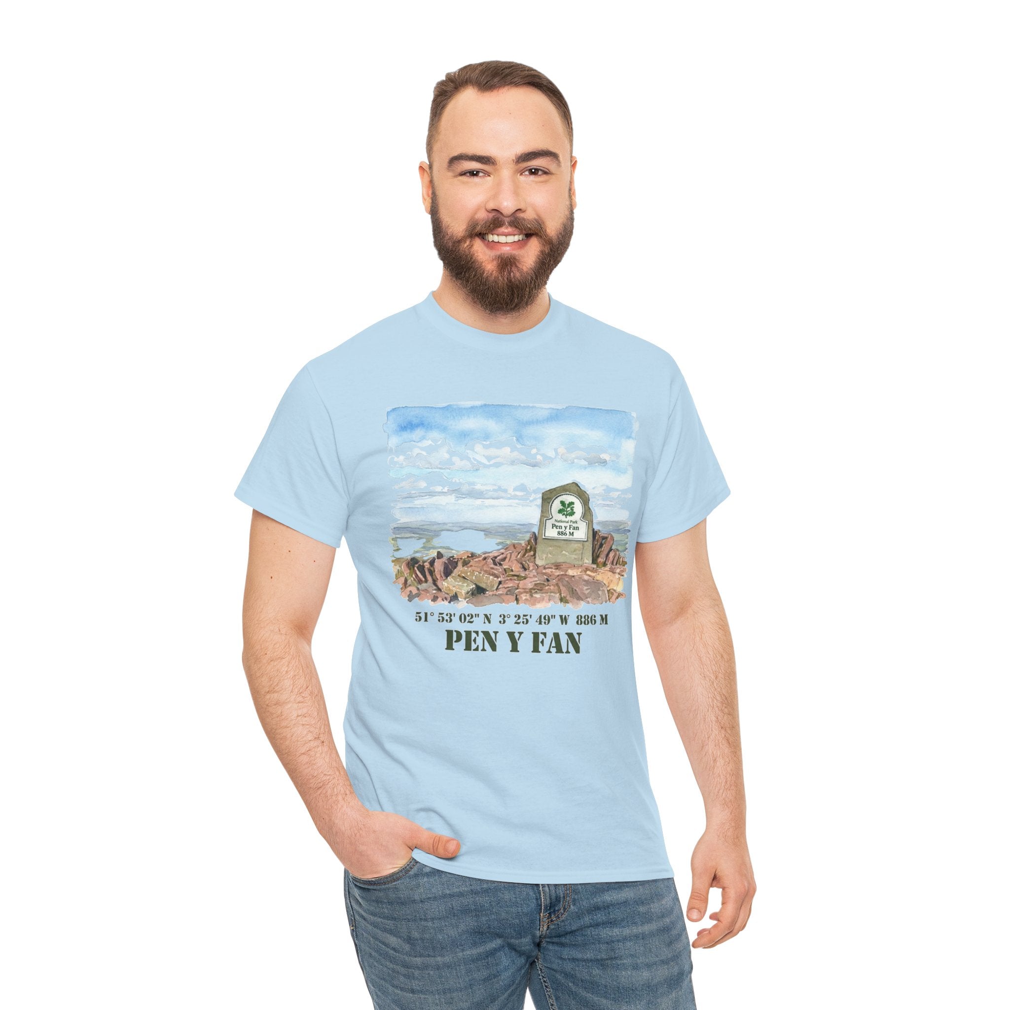 Pen y Fan Landscape T‑Shirt — Wales Mountain Hiking Souvenir Tee