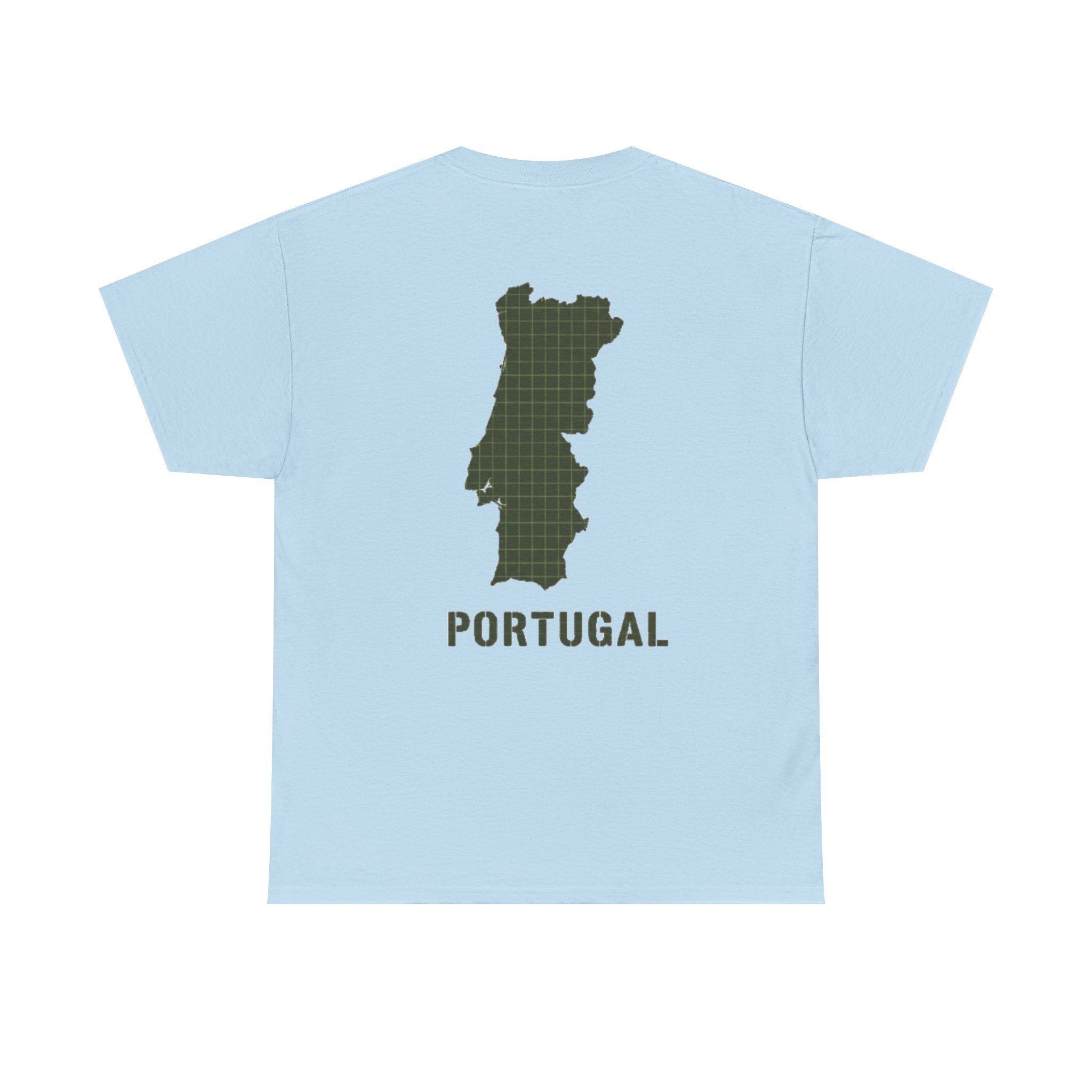 Portugal Map T-Shirt — Vintage Green Grid Portugal Tee