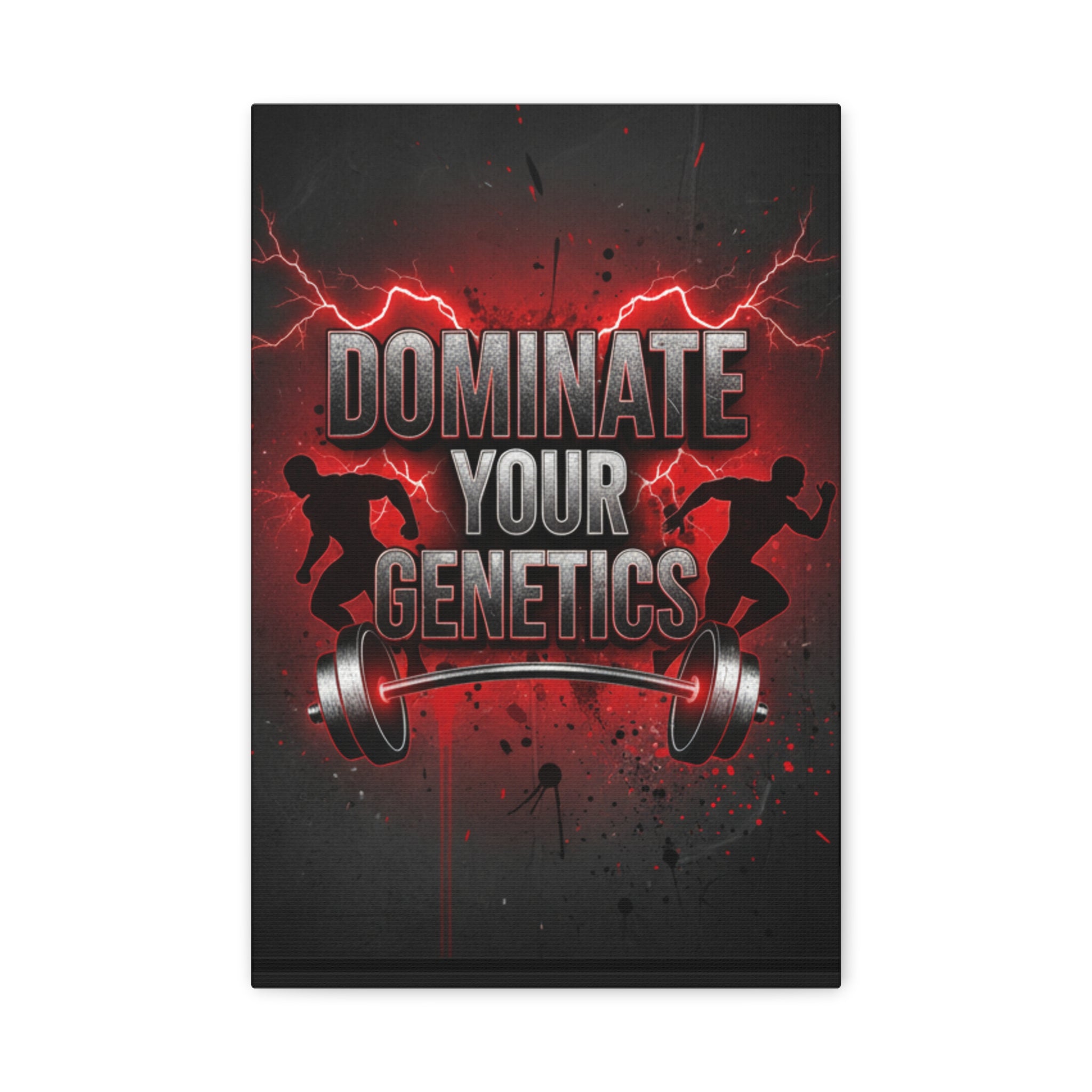 Dominate Your Genetics Gym Canvas Wall Art — Motivational Fitness Quote