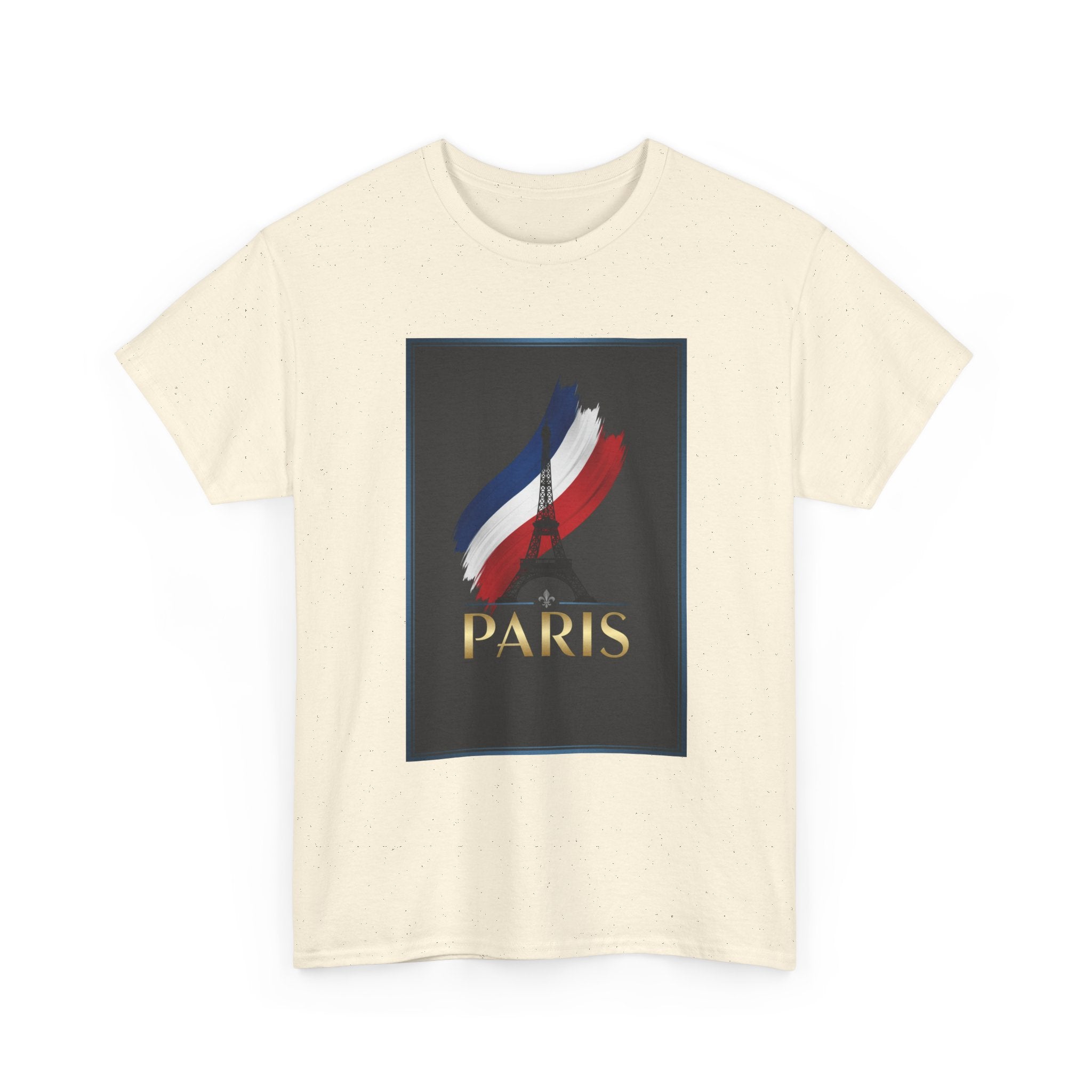 Paris Tricolor Graphic Tee — French Flag Brushstroke T-Shirt