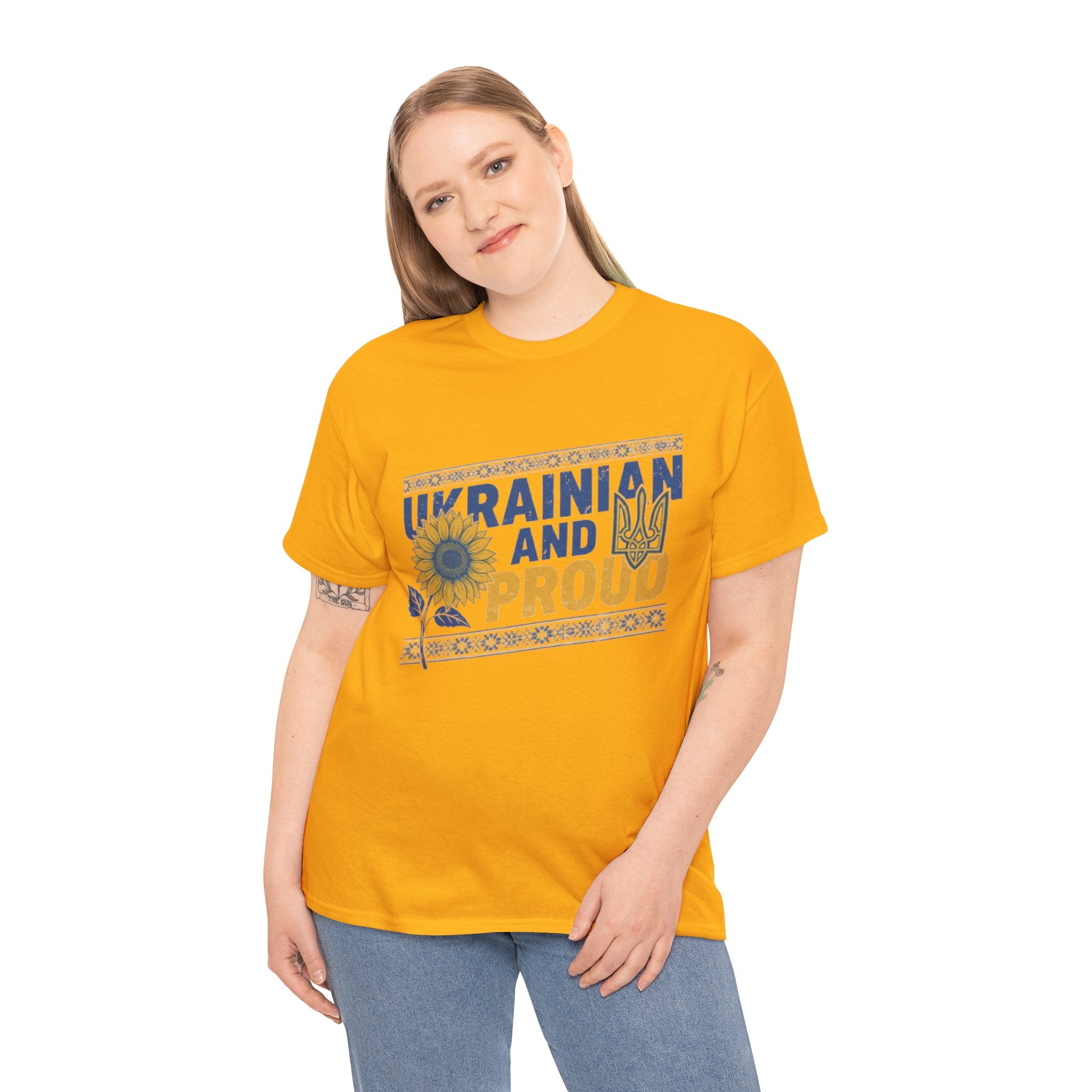Ukrainian and Proud T-Shirt — Sunflower & Tryzub Patriotic Tee
