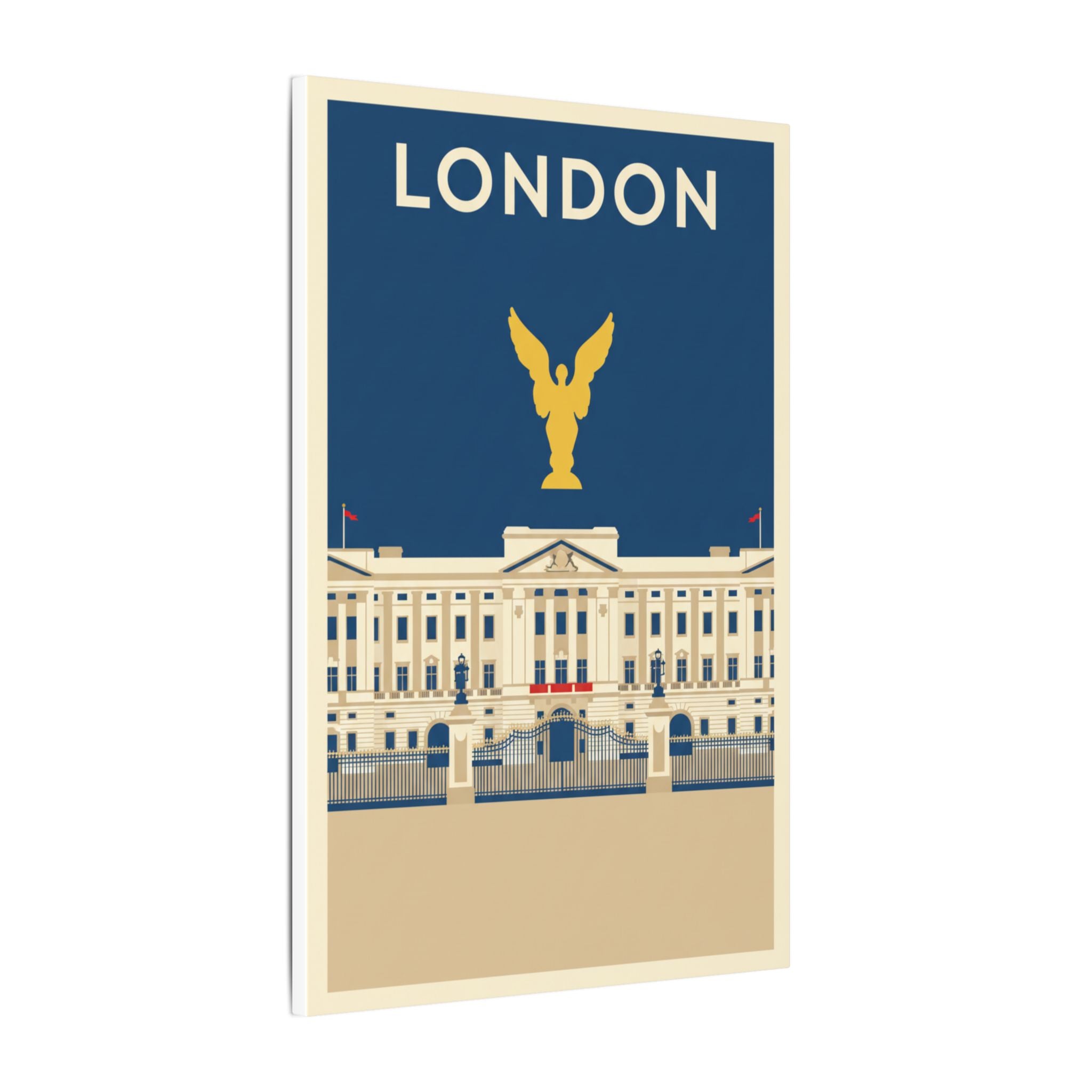 London Buckingham Palace Canvas Print Vintage Travel Poster Wall Art