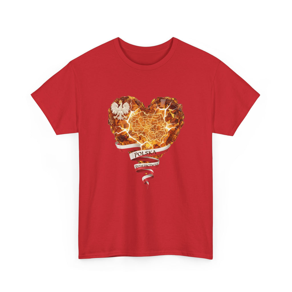 Polish Pride Heart Flame Tee | Polska Heritage T-Shirt