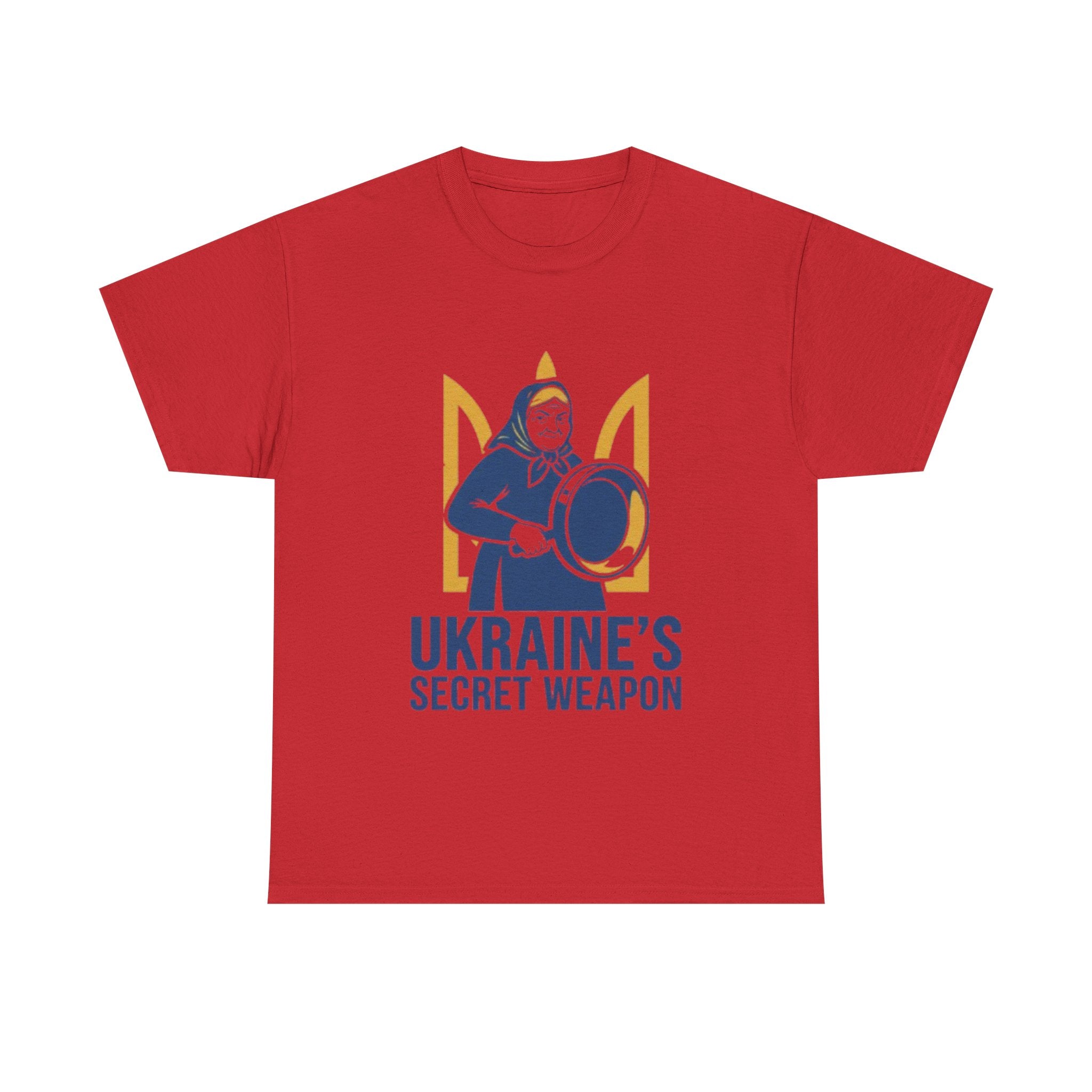 T-Shirt — "Ukraine's Secret Weapon" Grandma with Pot Design