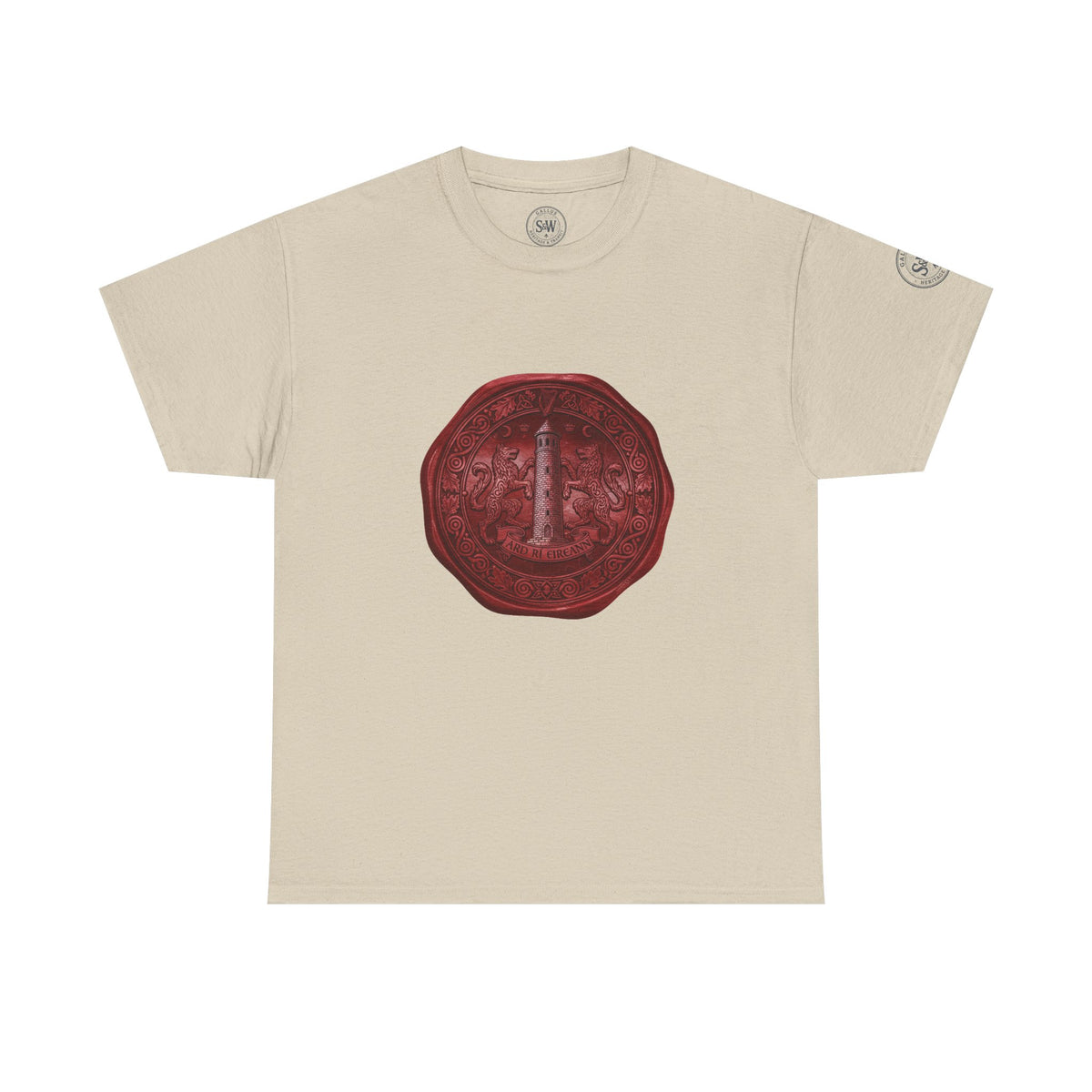 Vintage Wax Seal T-Shirt — Red Embossed Emblem Graphic Tee — product image 3