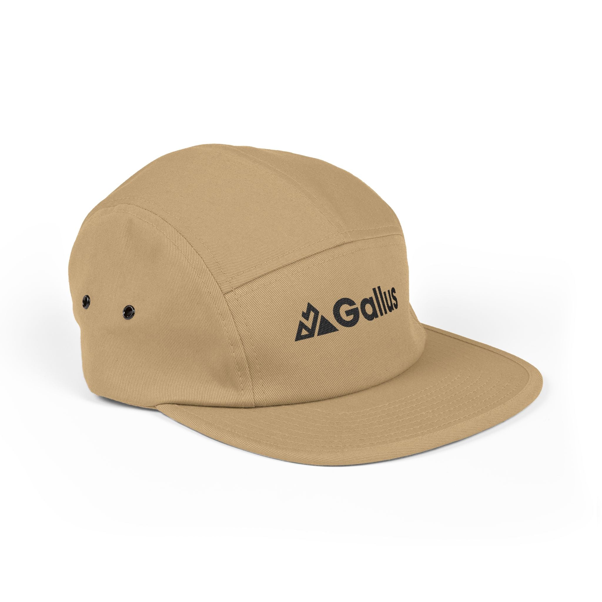 Gallus Embroidered 5-Panel Cap — Minimal Logo Cotton Camper Hat