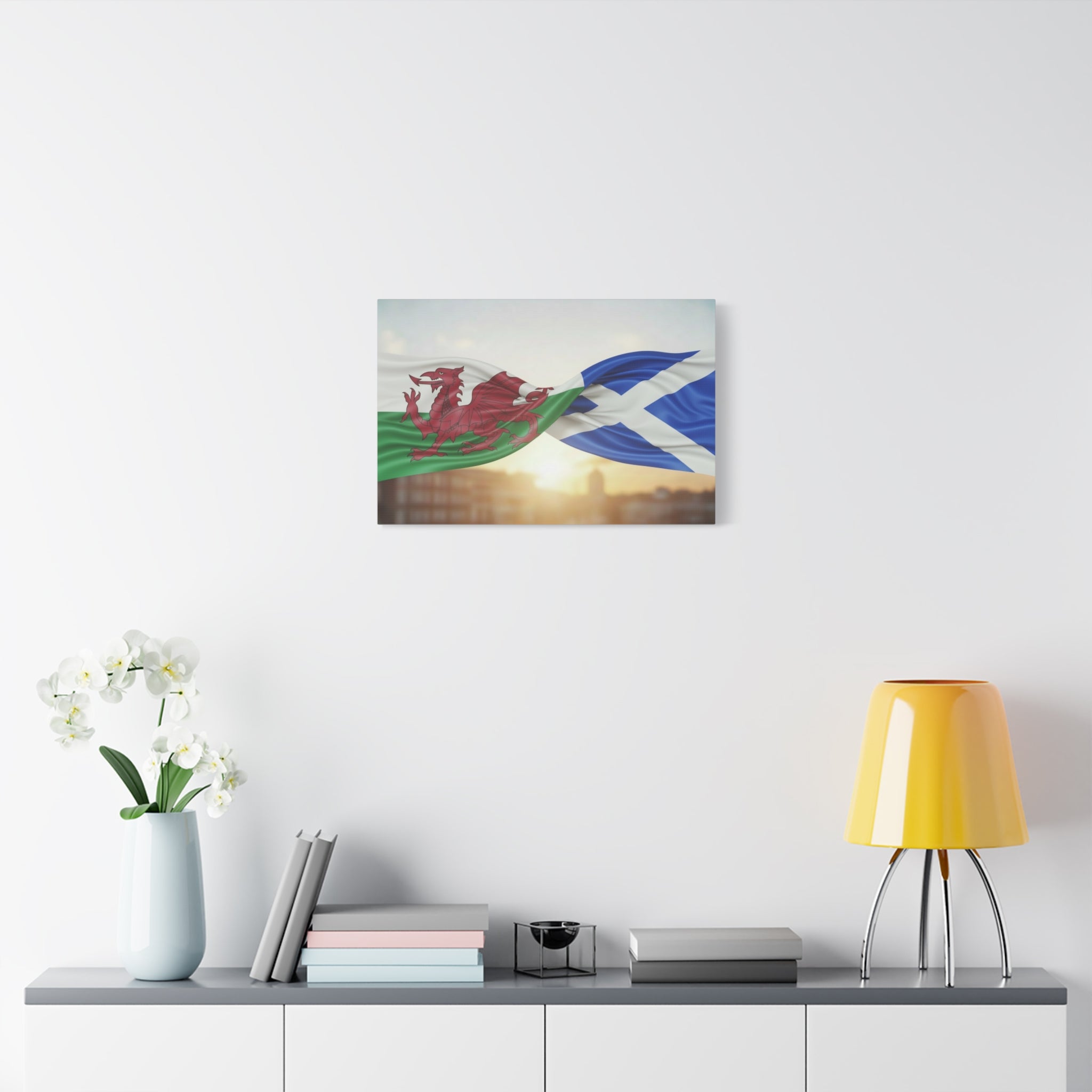 Wales and Scotland Flag Canvas Print — Matte Stretched Wall Art