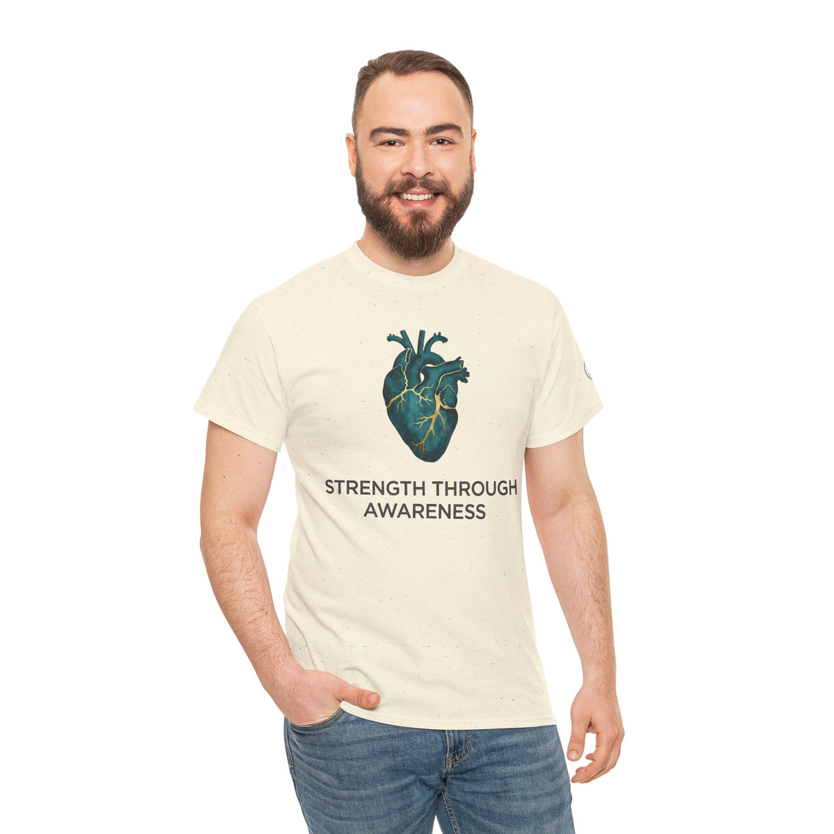 Strength Through Awareness T-Shirt — Anatomical Heart Graphic Tee — product image 9