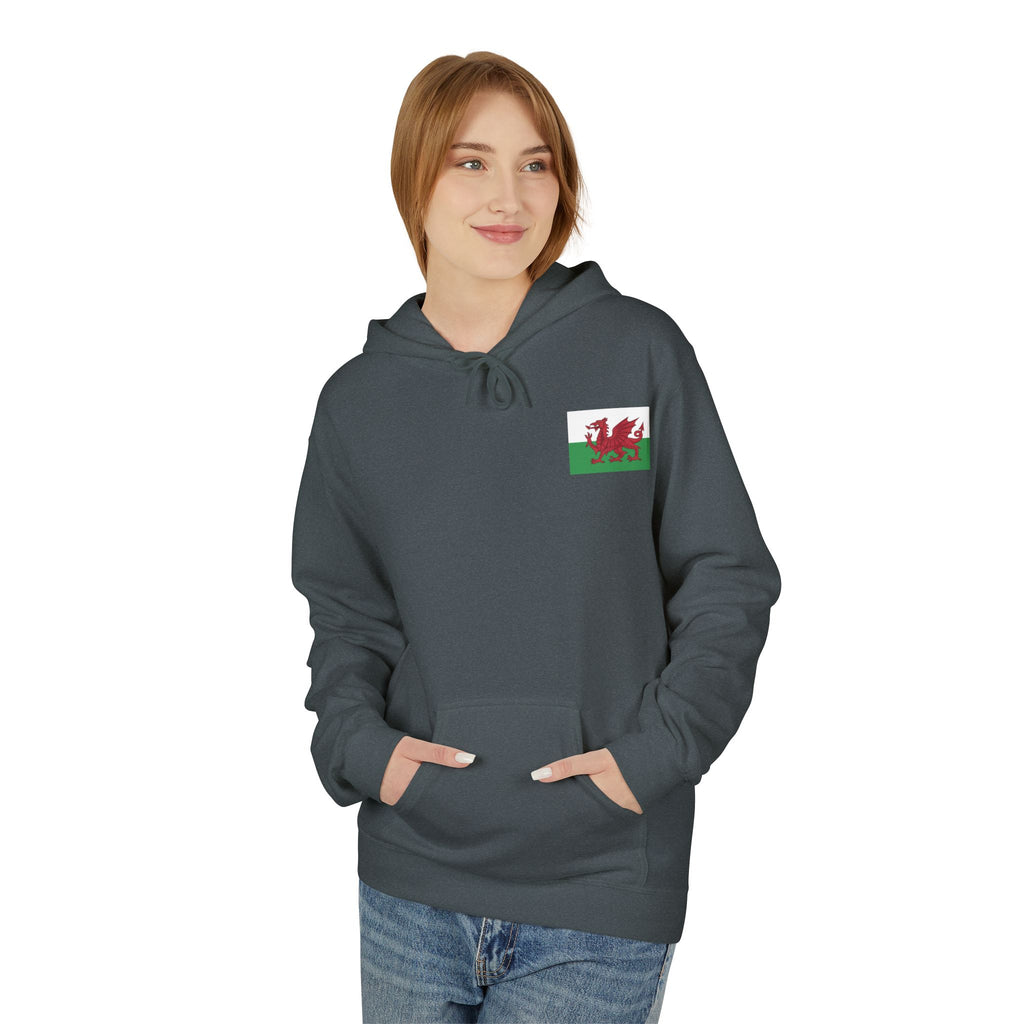 Welsh Dragon Drinking Beer Hoodie — Rugby Pub Fan Pullover