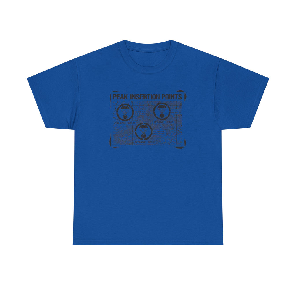 Retro Mountain Schematic Graphic T-Shirt — Technical Diagram Hiking Tee