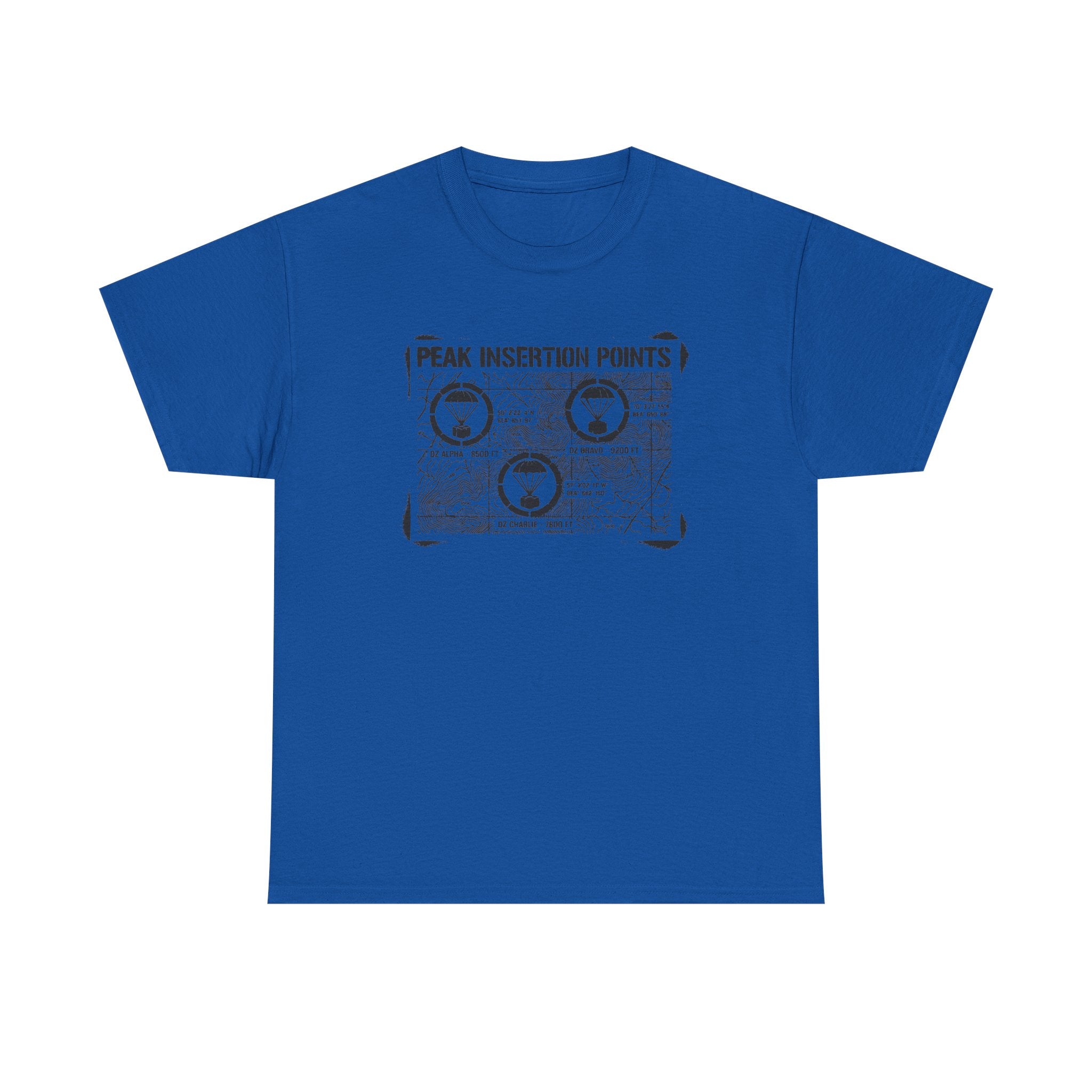 Retro Mountain Schematic Graphic T-Shirt — Technical Diagram Hiking Tee