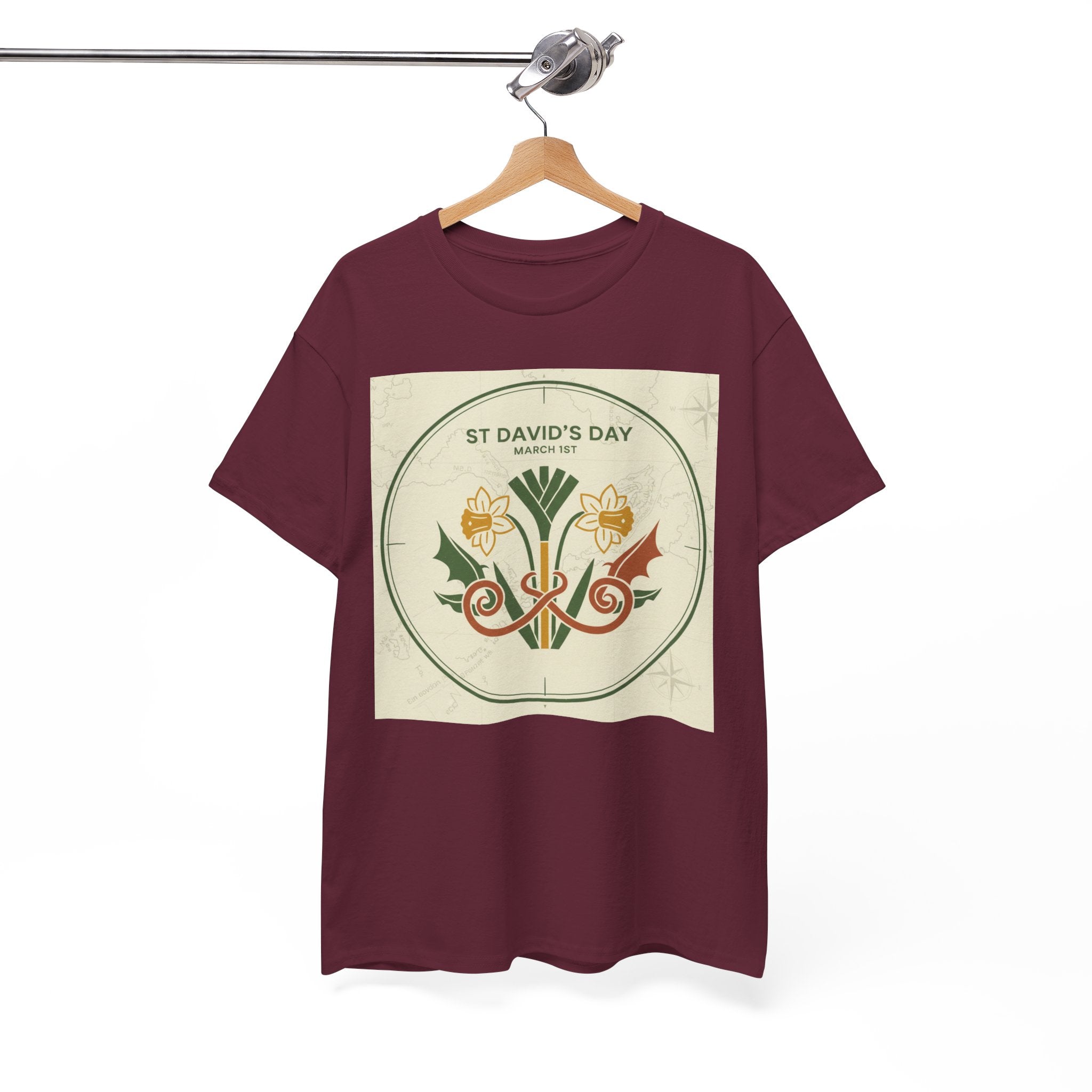 St. David's Day Floral Tee — Welsh Daffodil & Leek Celebration Shirt