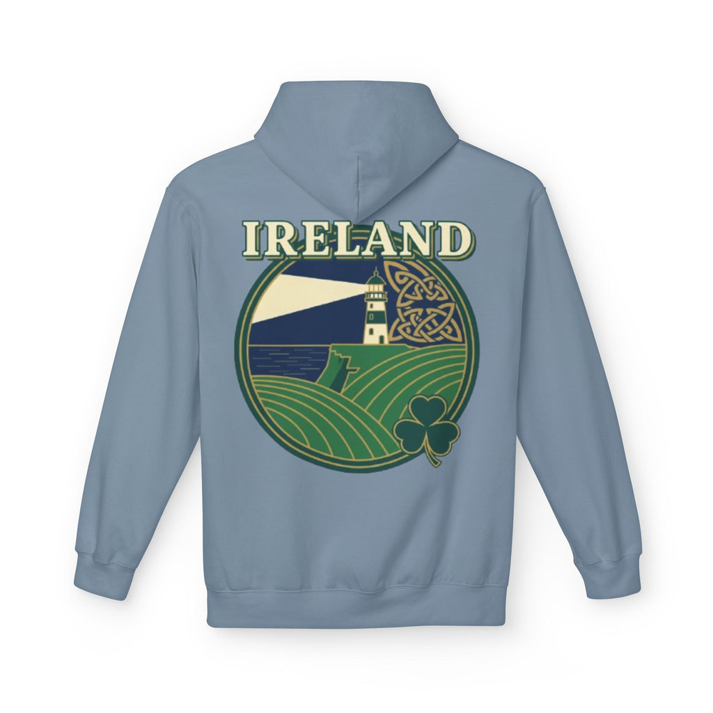 Ireland Lighthouse Hoodie — Celtic Shamrock Travel Sweatshirt