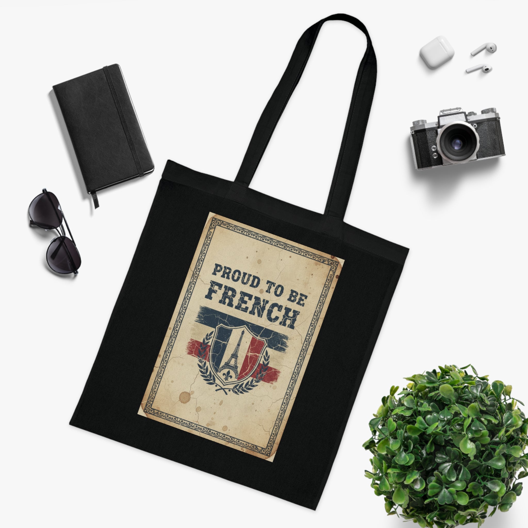Proud to Be French Vintage Shield Cotton Tote