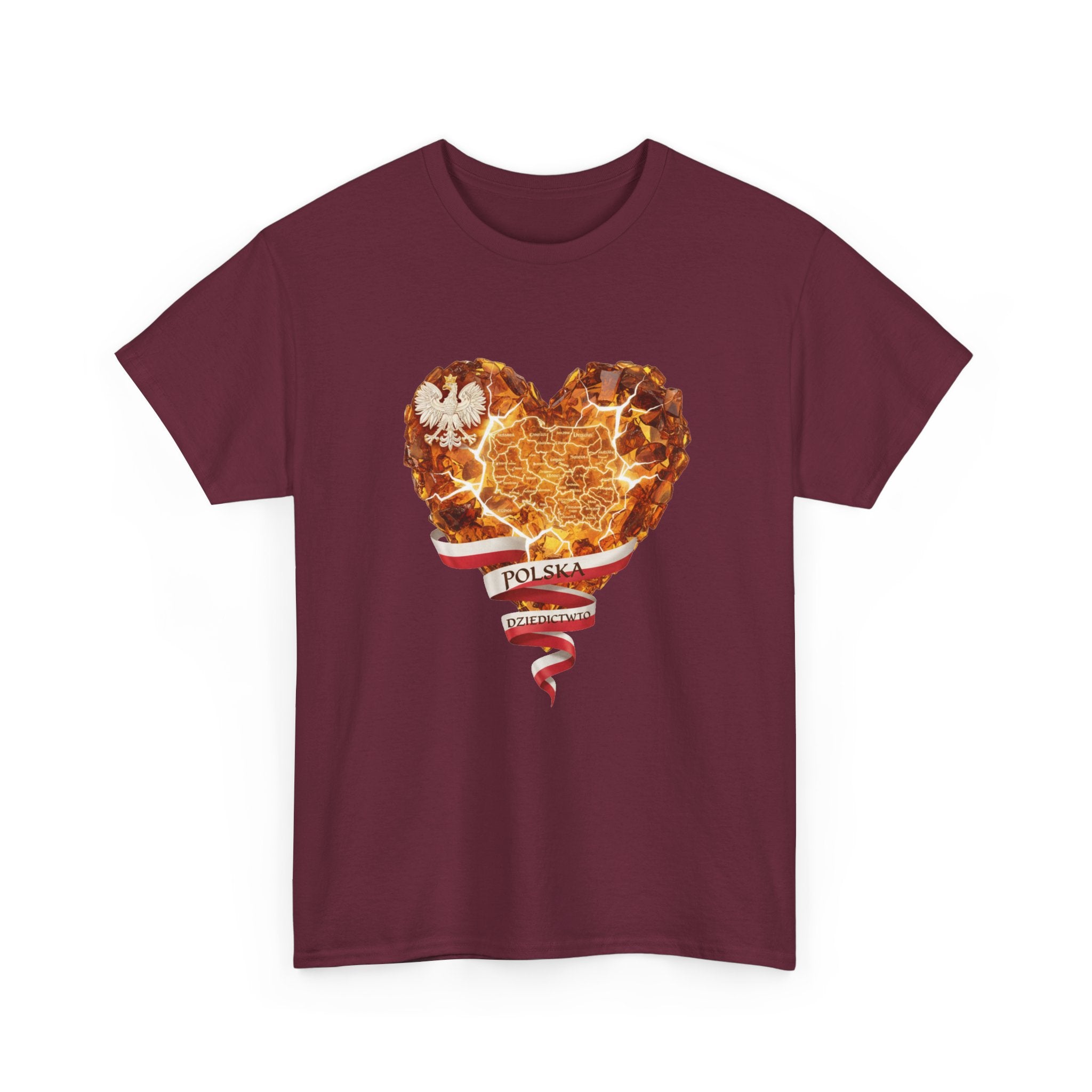 Polish Pride Heart Flame Tee | Polska Heritage T-Shirt
