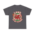 Land of My Fathers T‑Shirt — Welsh Dragon Vintage Crest Tee