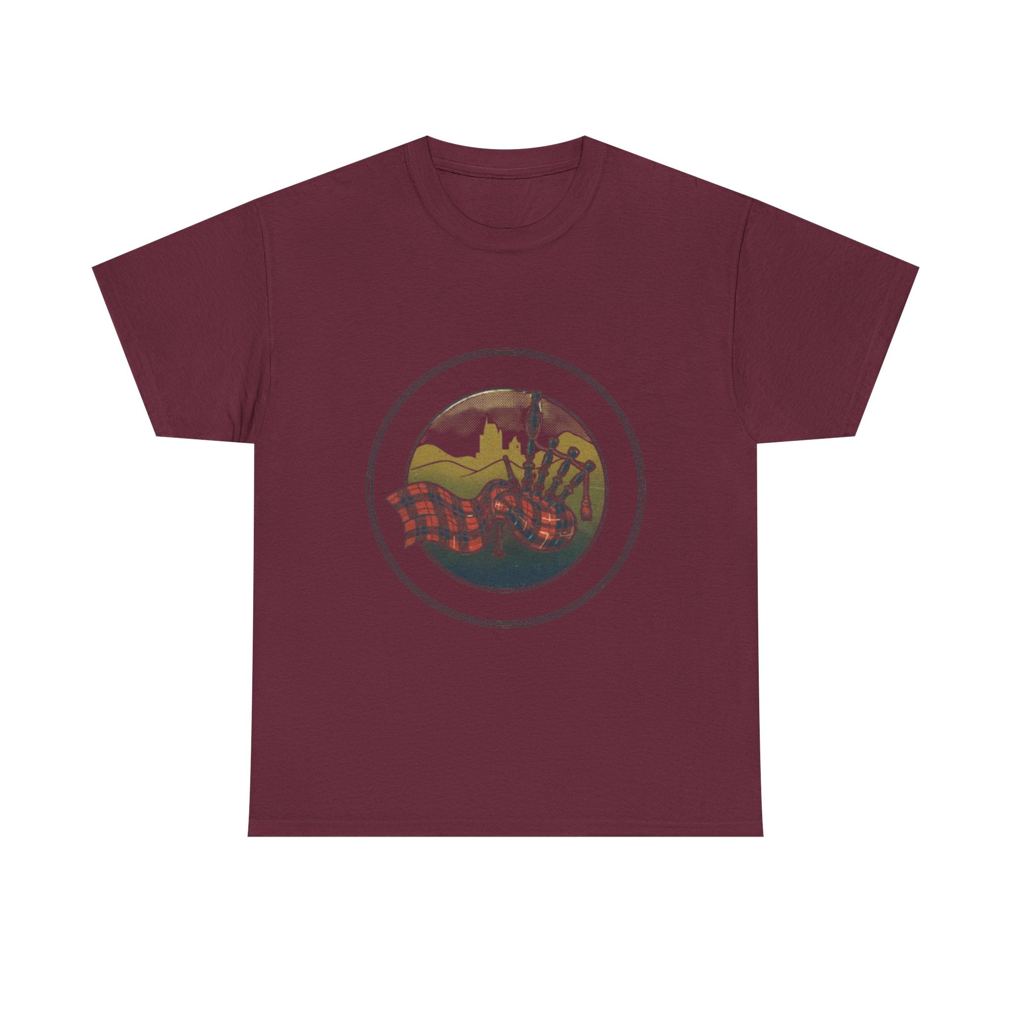 Retro Scottish Tartan & Highland Pipe Band Tee