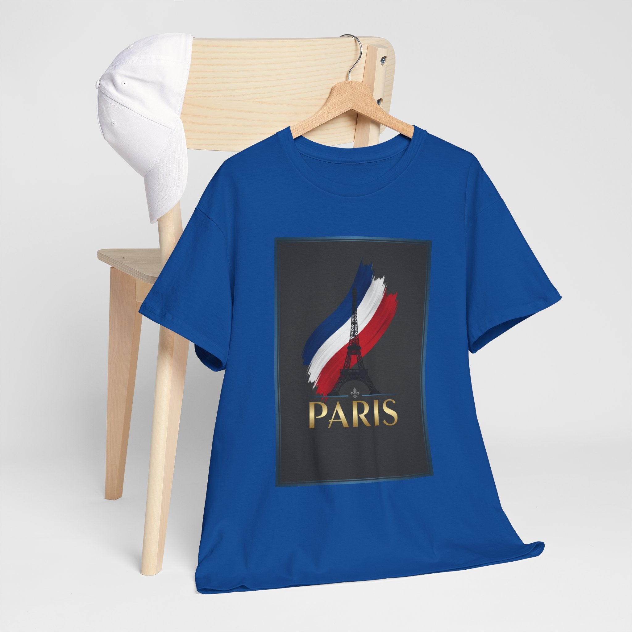 Paris Tricolor Graphic Tee — French Flag Brushstroke T-Shirt