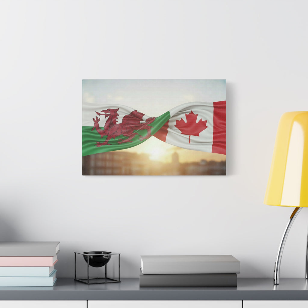 Welsh-Canadian Flag Canvas Print — Matte Stretched Wall Art (1.25")