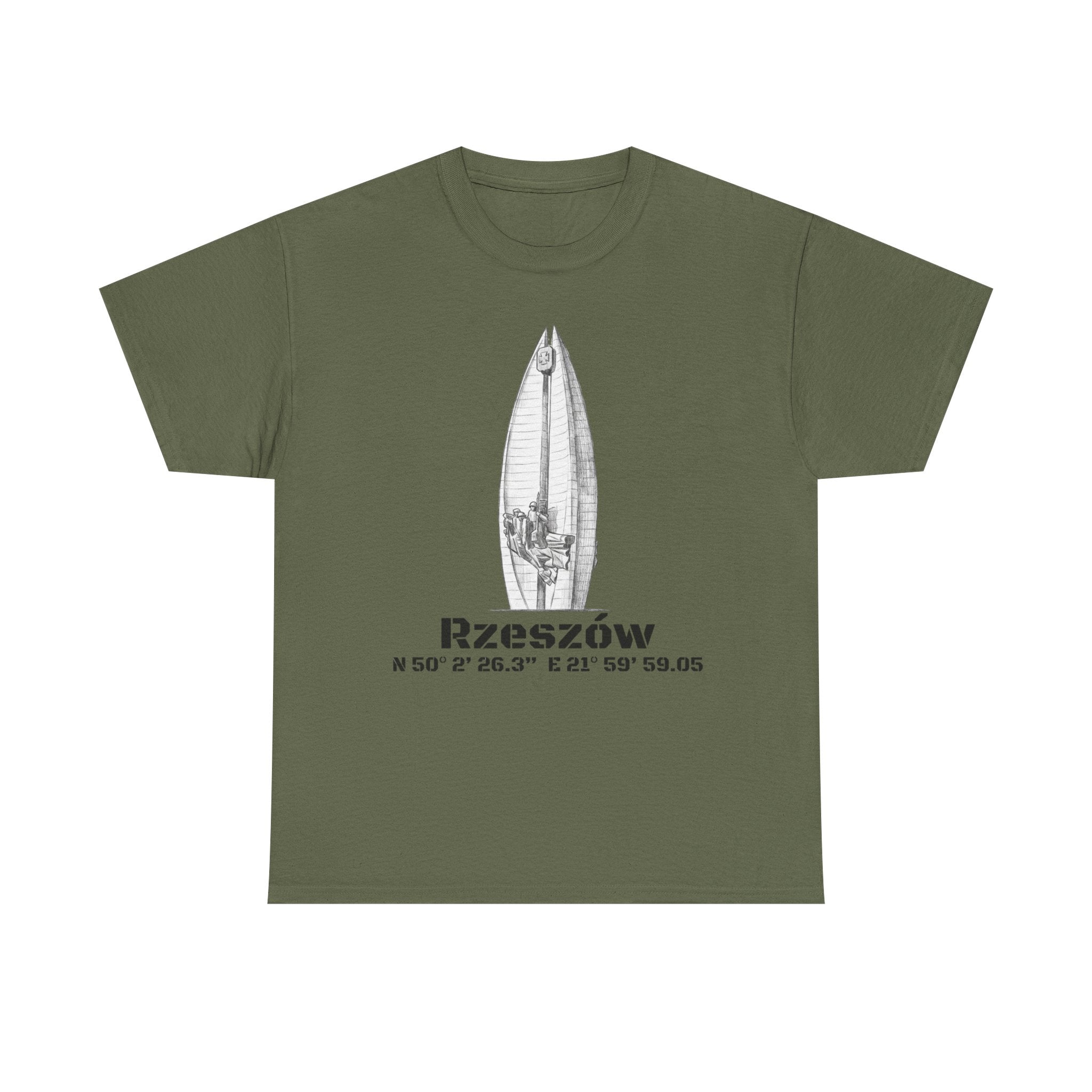 Rzeszów Coordinates T‑Shirt — City Landmark  Sketch Tee
