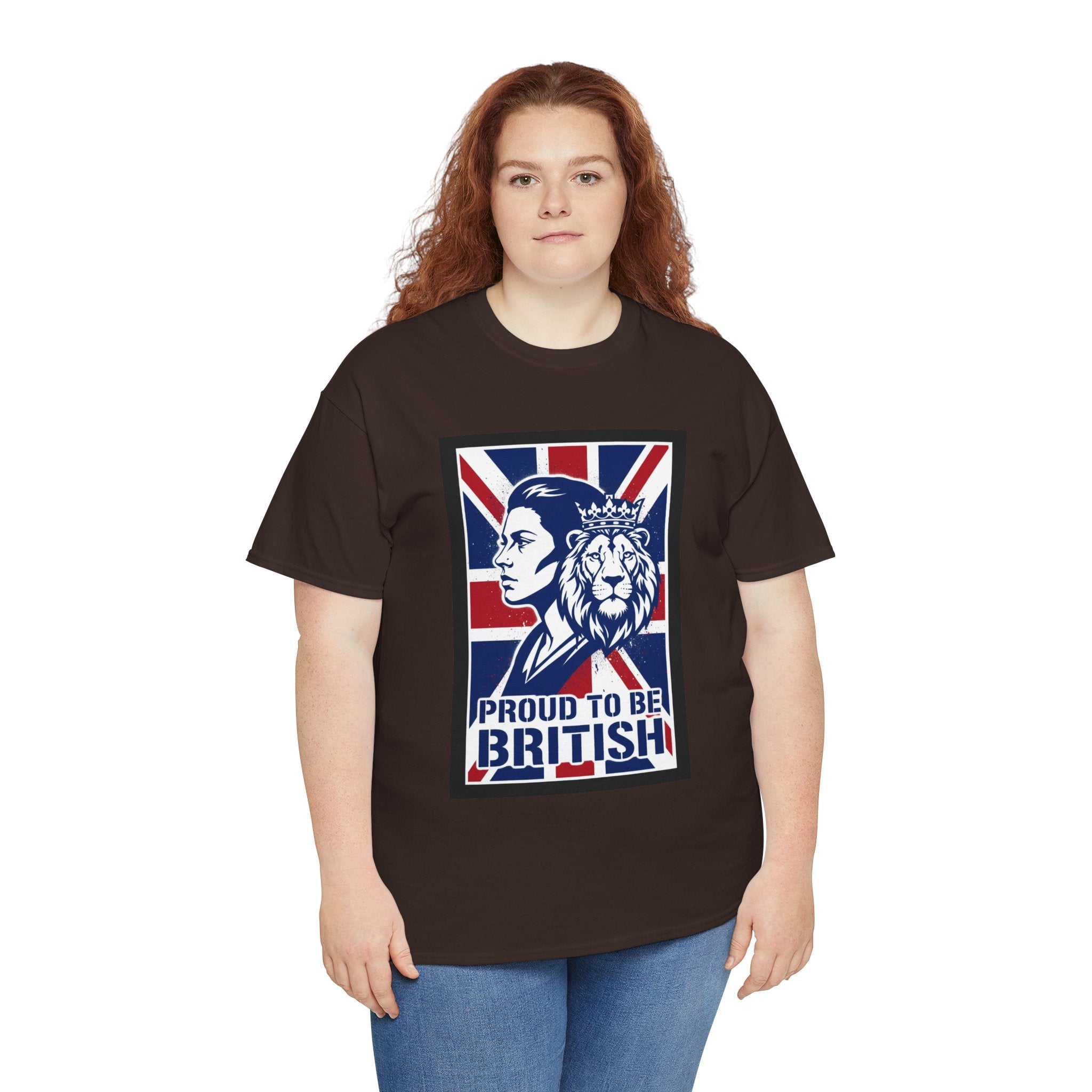 Proud to Be British T-Shirt – Union Jack Lion Graphic Tee