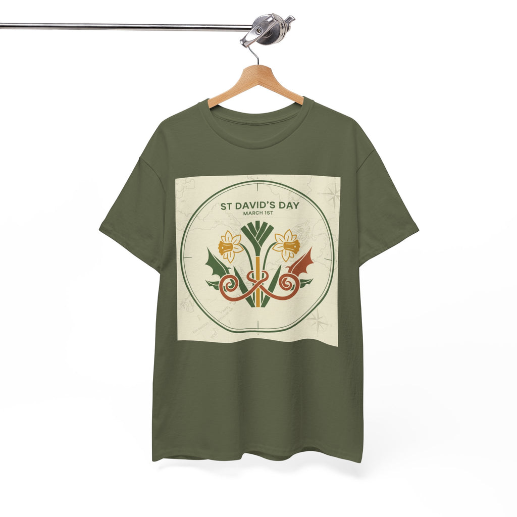 St. David's Day Floral Tee — Welsh Daffodil & Leek Celebration Shirt