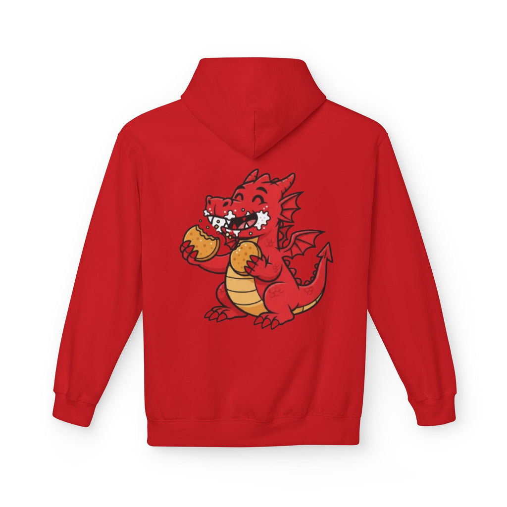 Welsh Dragon Hoodie — Retro Flag Front & Cute Red Dragon Back