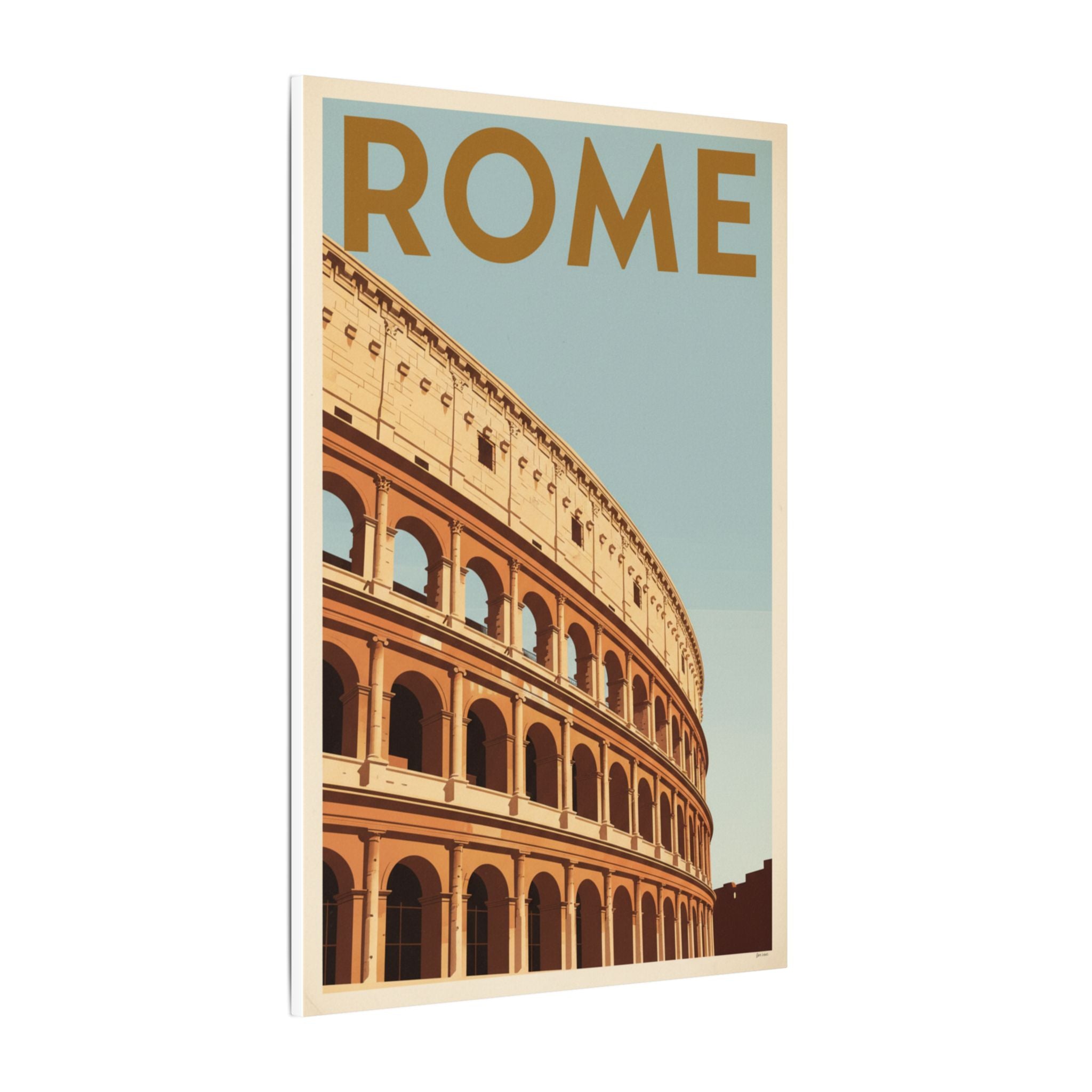 Rome Colosseum Vintage Travel Poster Matte Canvas Print