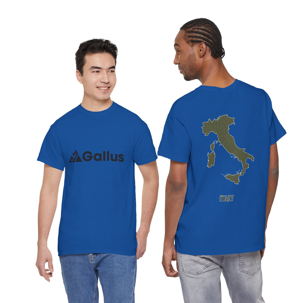Italy Map Tee — GALLUS Logo Casual Cotton T-Shirt