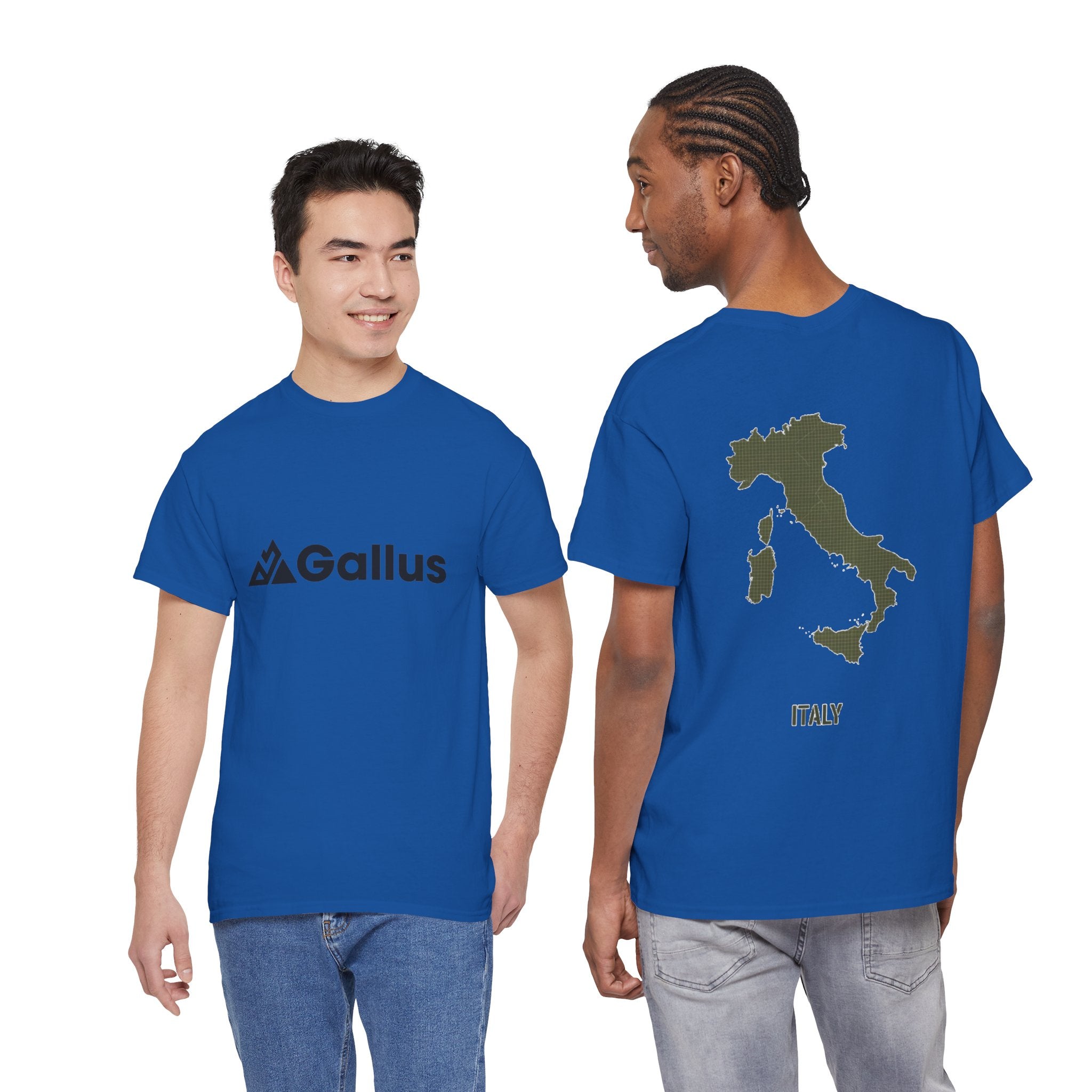 Italy Map Tee — GALLUS Logo Casual Cotton T-Shirt
