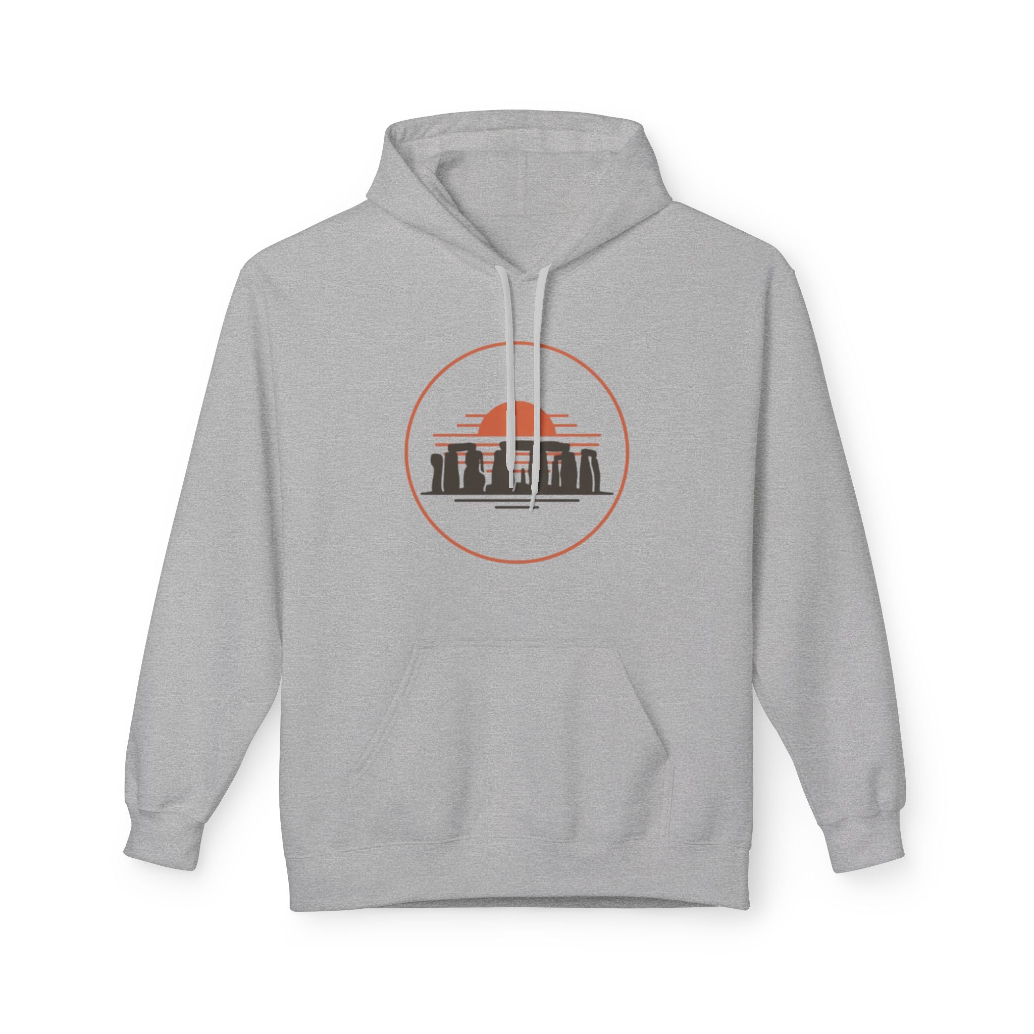 Stonehenge Sunset Hoodie – Retro Circle Graphic Unisex Hoodie